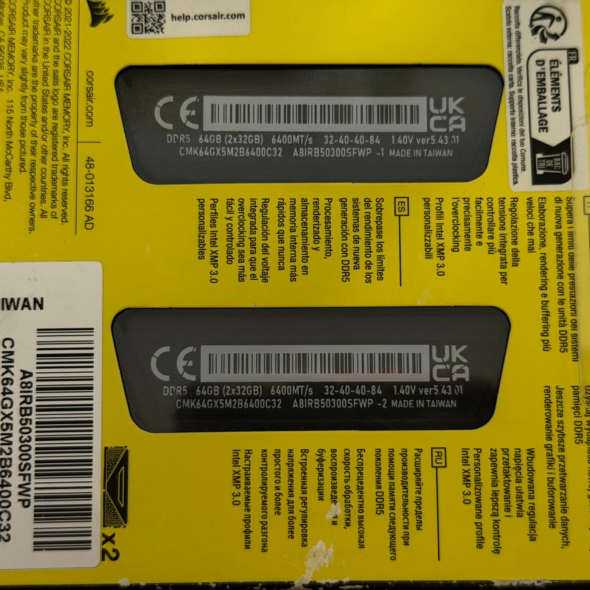 Corsair Vengeance DDR5 64GB (2x32GB) 6400MHz