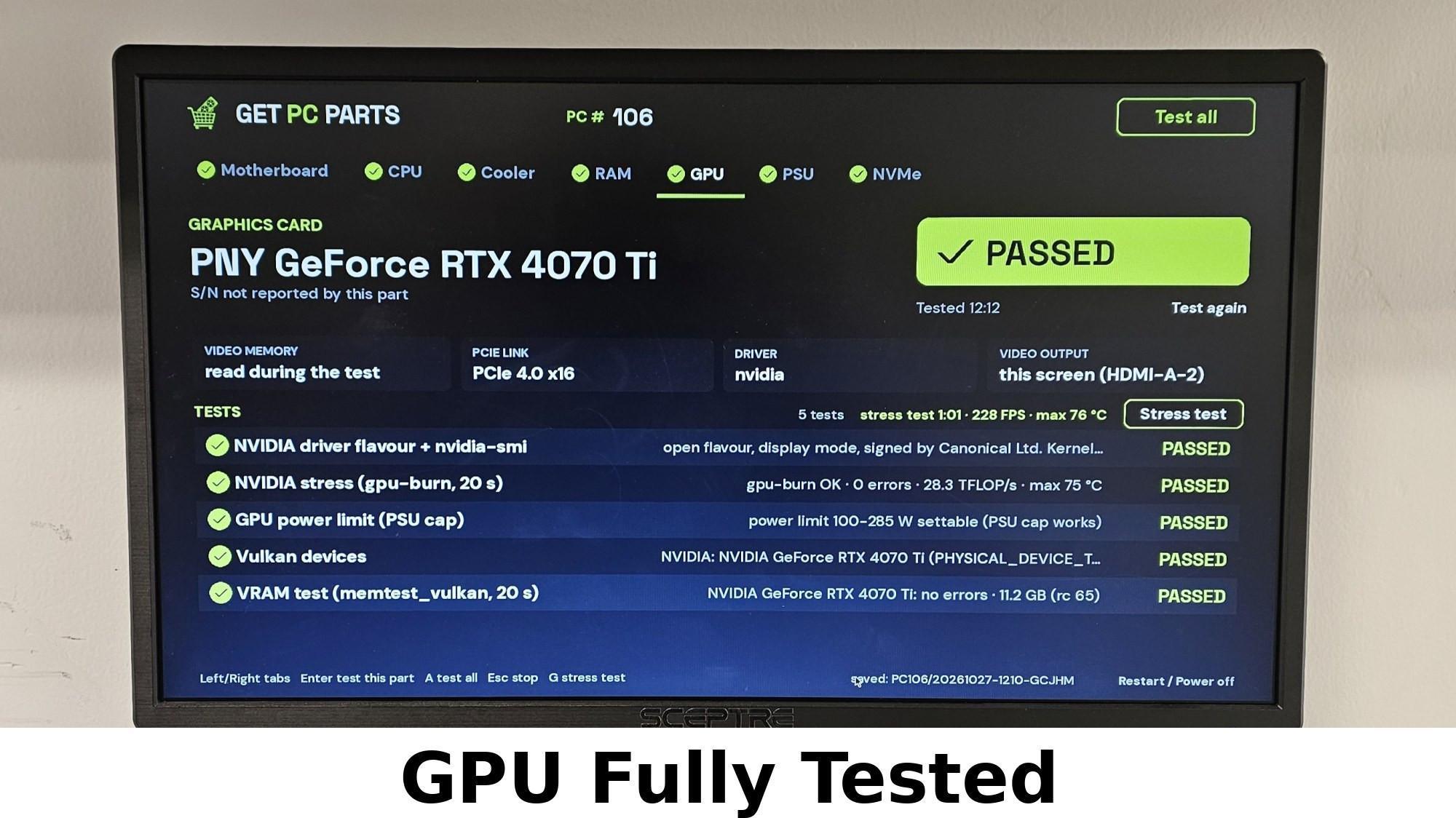RTX 4070 Ti PNY 12GB