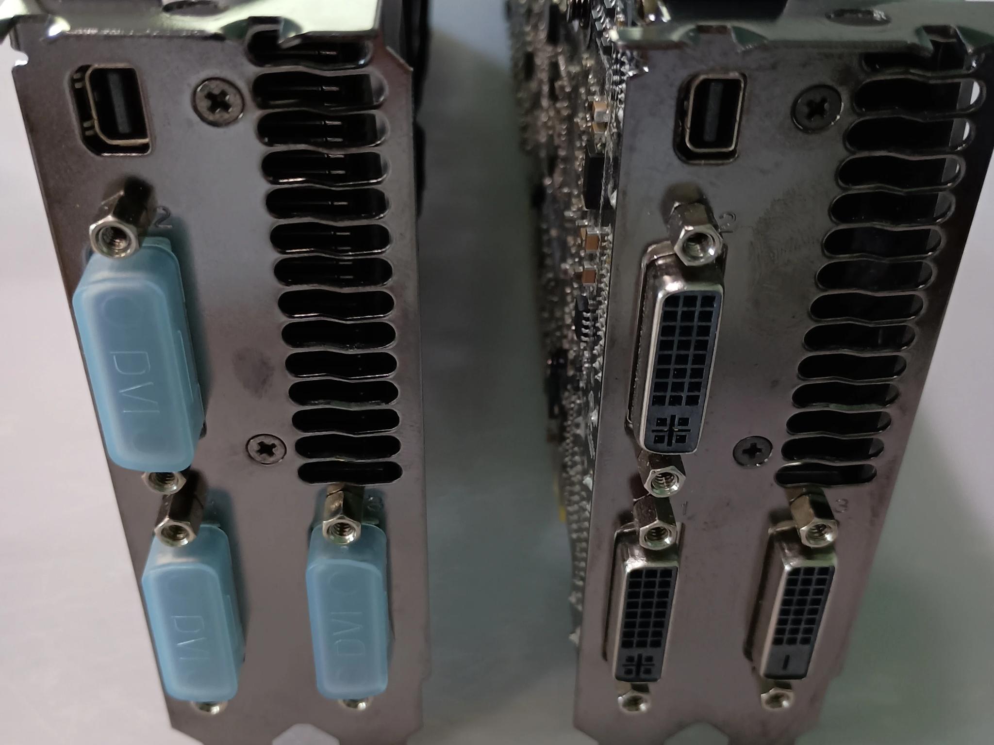 Two GTX 690 GPUs for Quad SLI (with SLI bridge). Tested, works well.