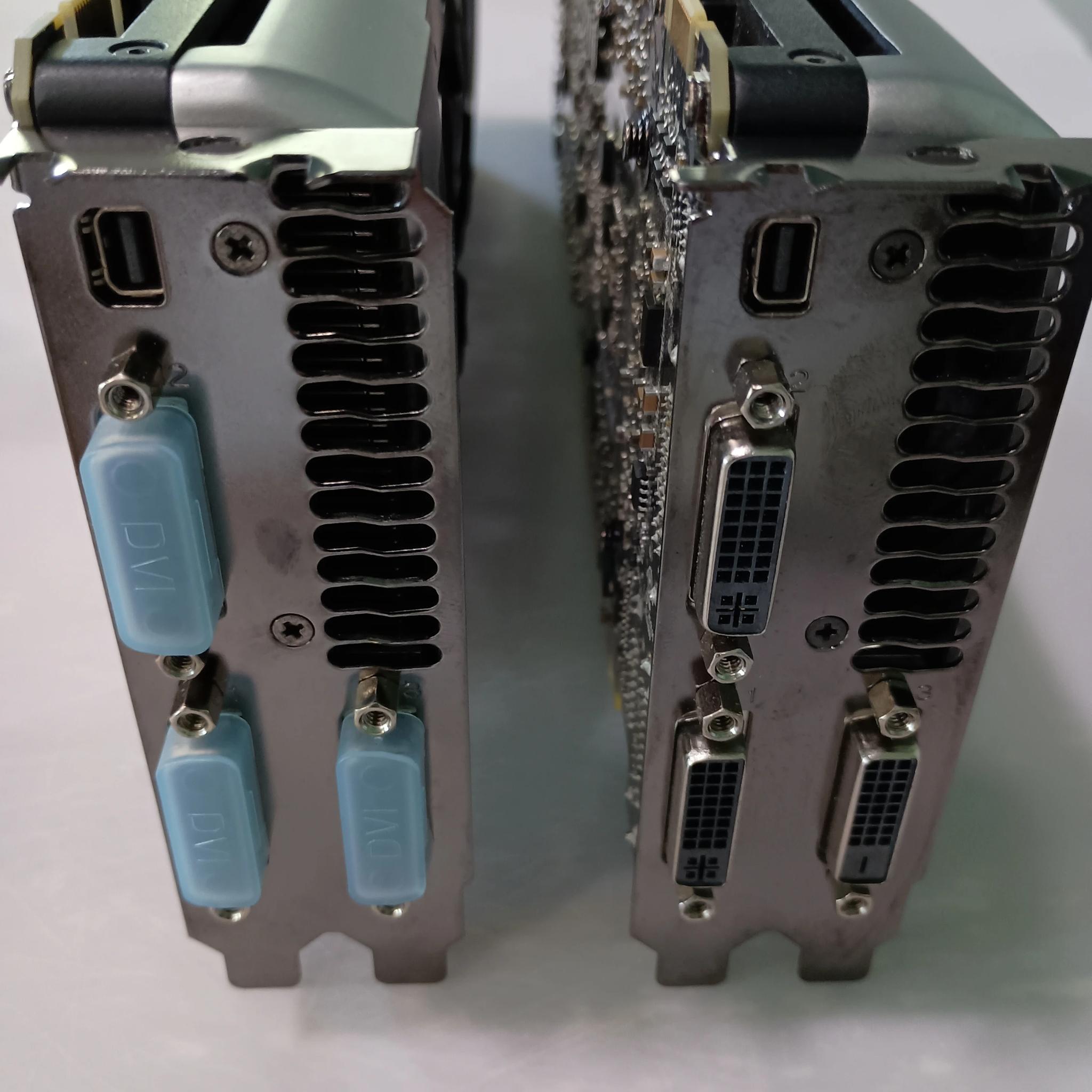 Two GTX 690 GPUs for Quad SLI (with SLI bridge). Tested, works well.