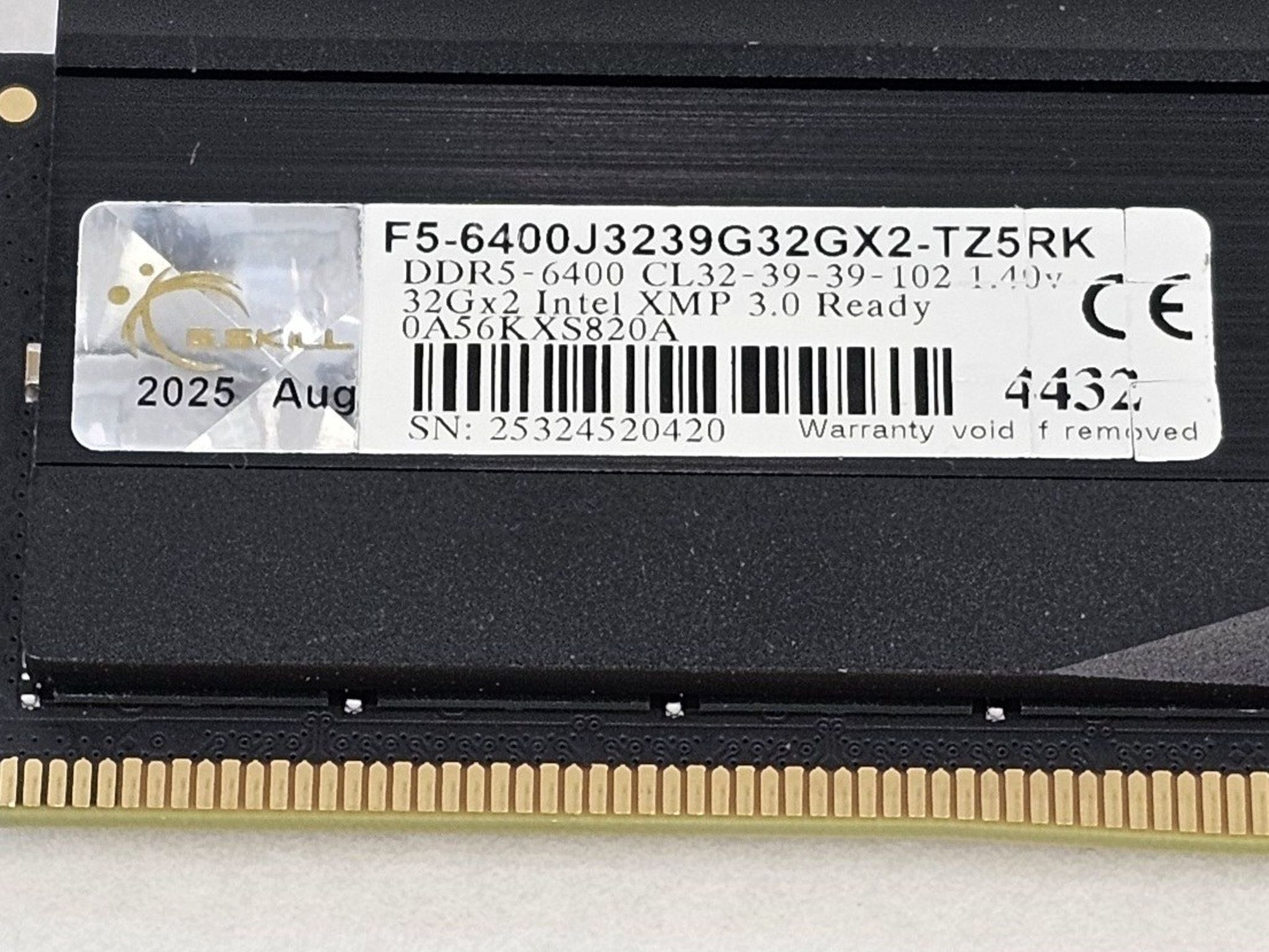 64GB DDR5 (2x32GB) CL32 6400MT/s G.Skill Trident Z5 RGB