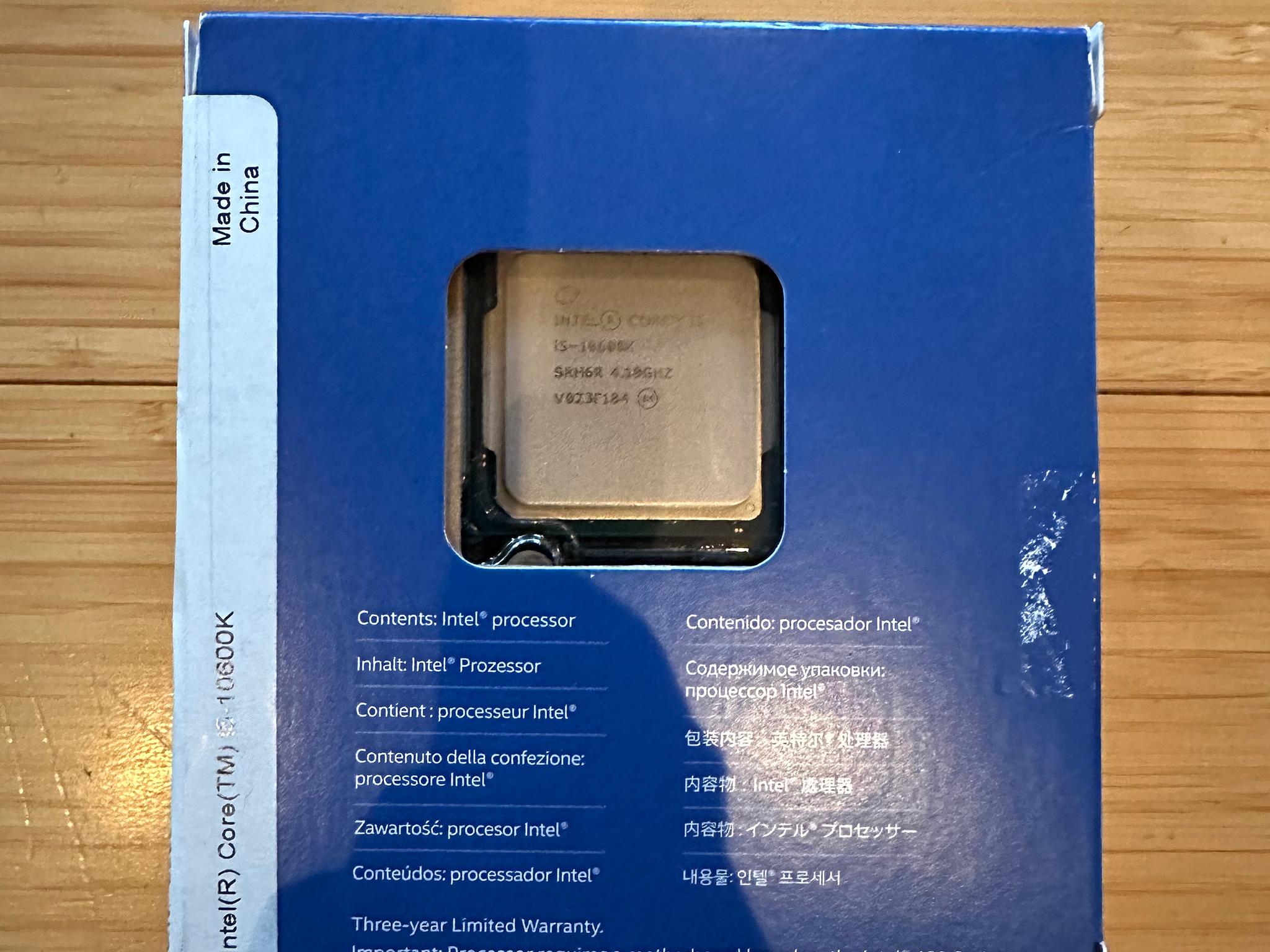 10th Gen Intel Core i5-10600K 4.1 GHz (Lightly Used, In Box)