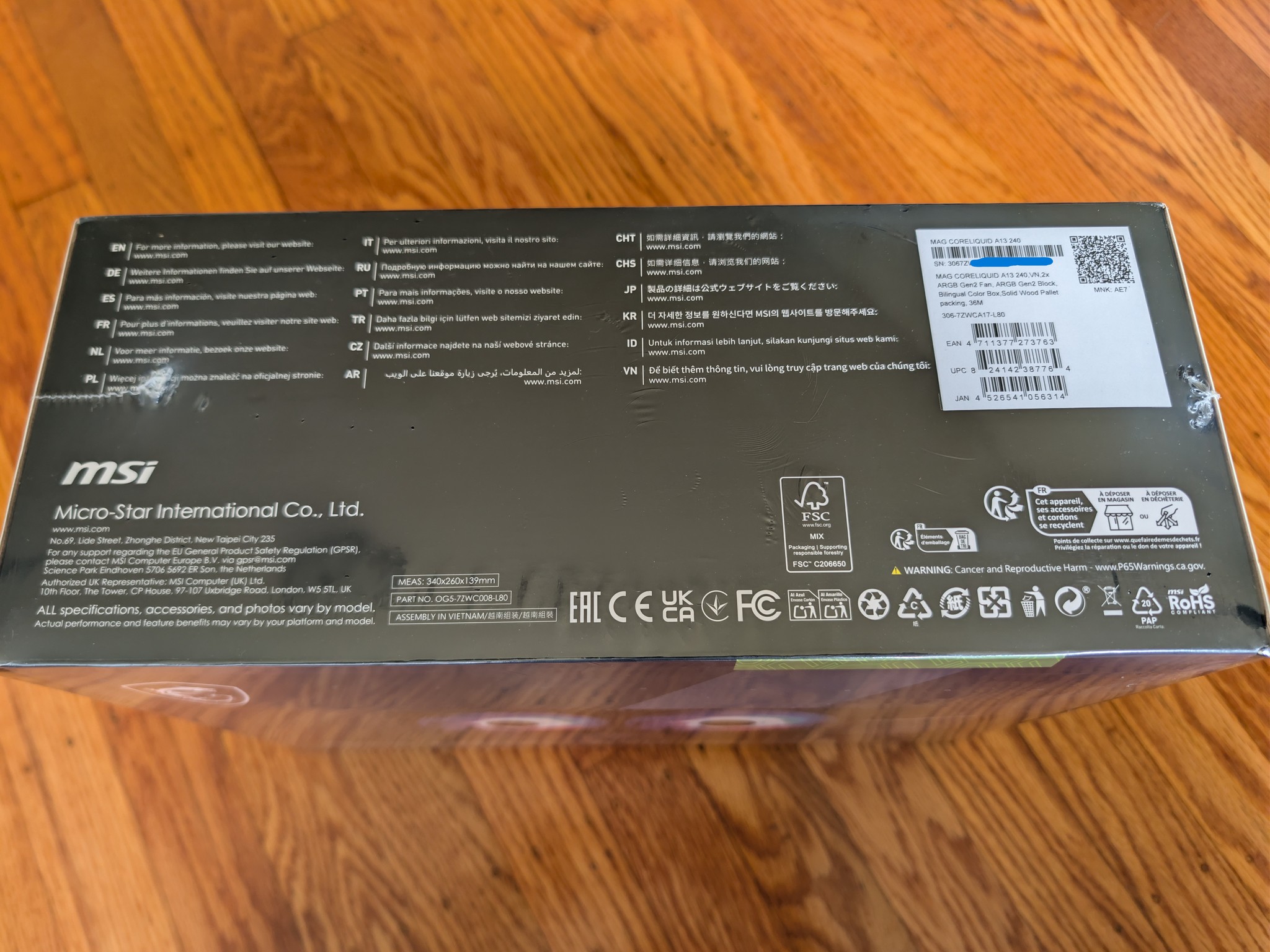 [Brand New Sealed] MSI MAG CORELIQUID A13 240 ARGB AIO Liquid Cooler