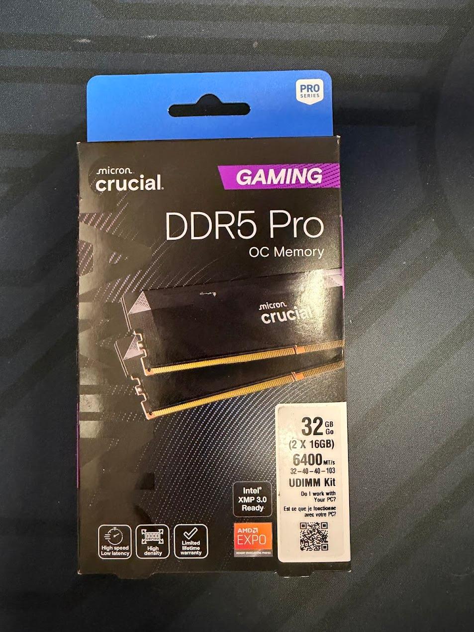 Crucial DDR5 Pro OC Memory (32GB Kit / 2x16GB)