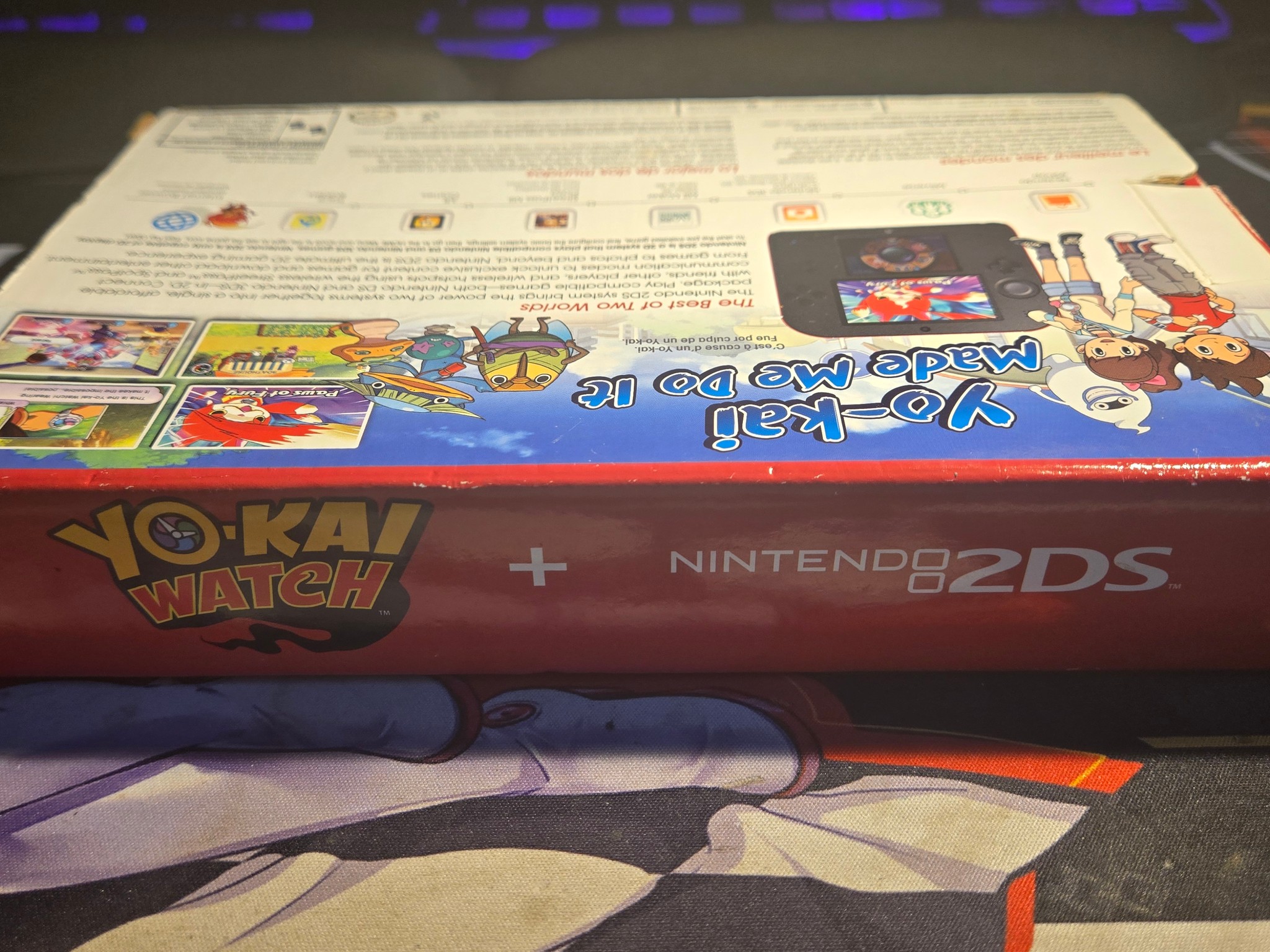 CUSTOM USED Nintendo 2DS Black/Red Handheld Console, Yo-Kai Watch Edition
