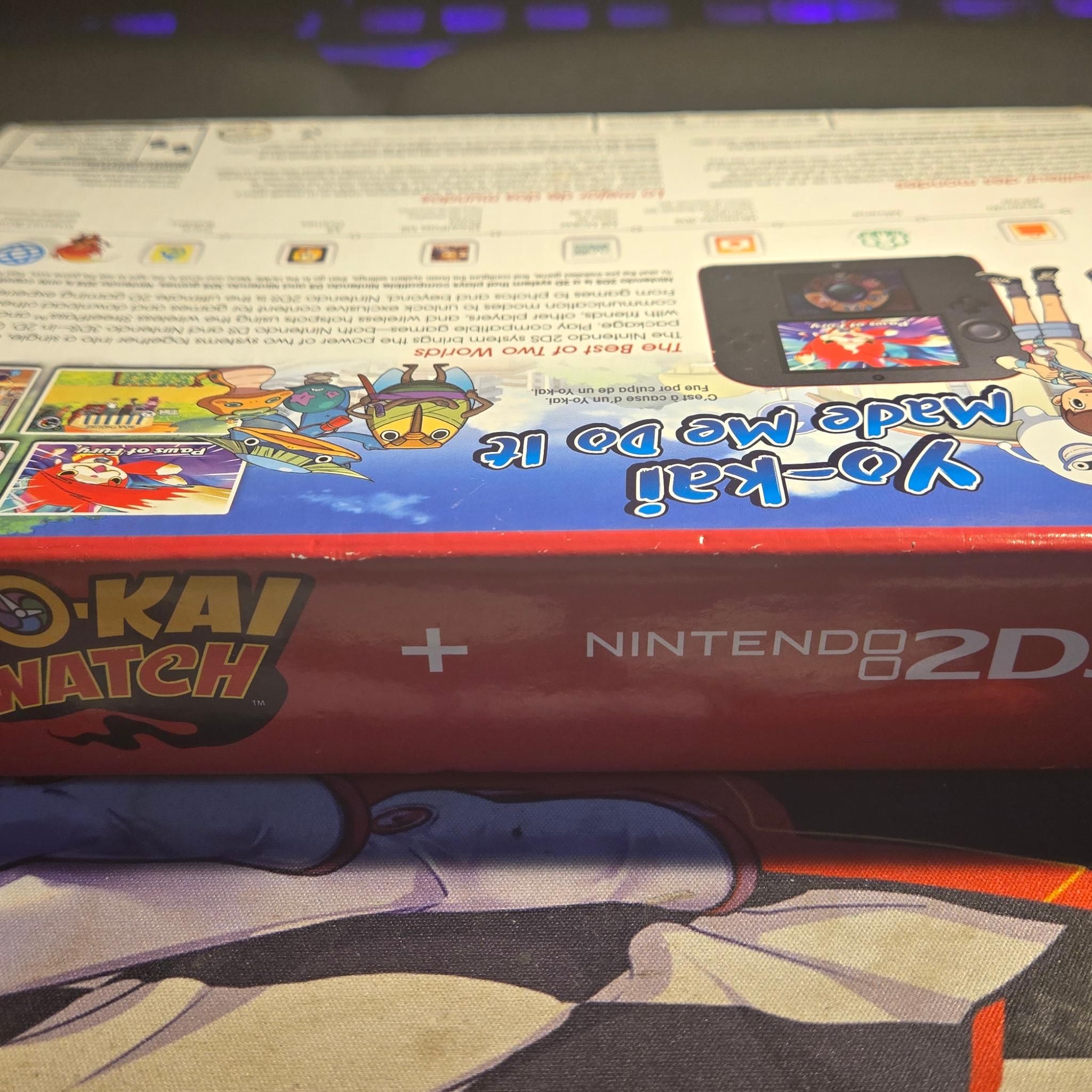 CUSTOM USED Nintendo 2DS Black/Red Handheld Console, Yo-Kai Watch Edition