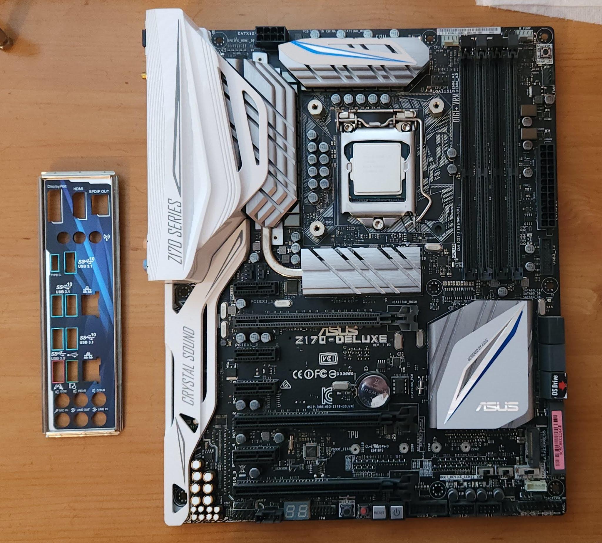 Used Asus Z170-DELUXE ATX LGA1151 ddr4 Motherboard & Intel i7 6700k CPU