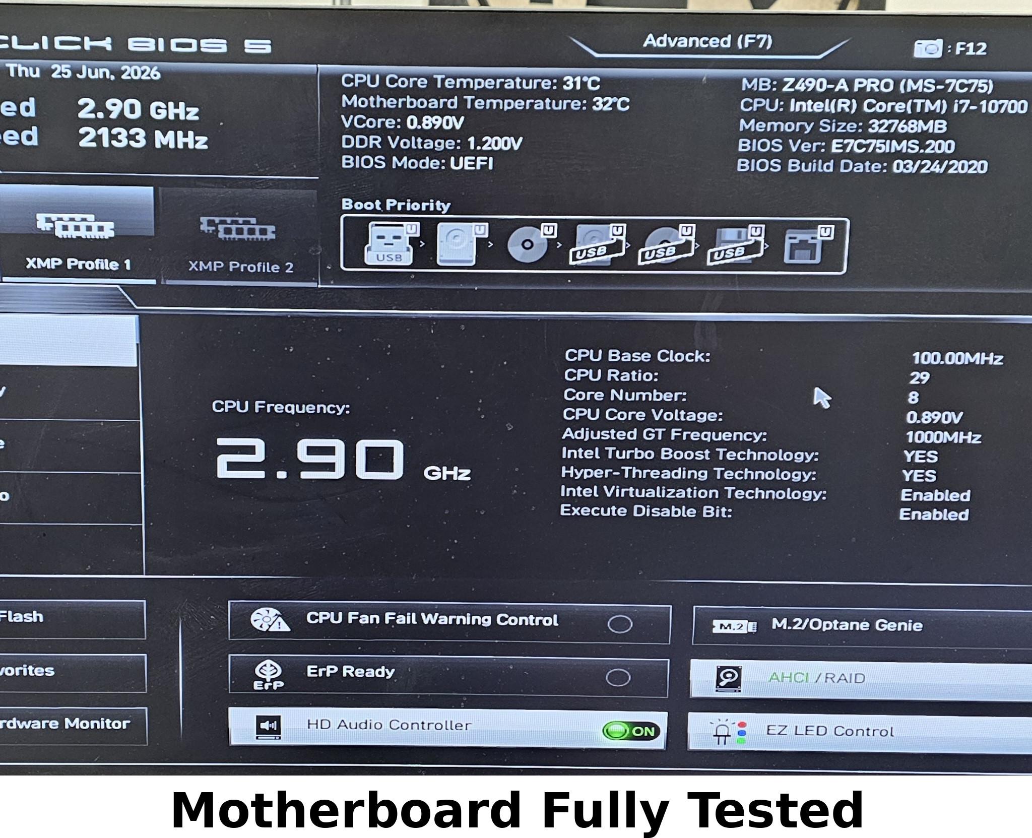 MSI Z490-A PRO LGA1200 DDR4 ATX Motherboard