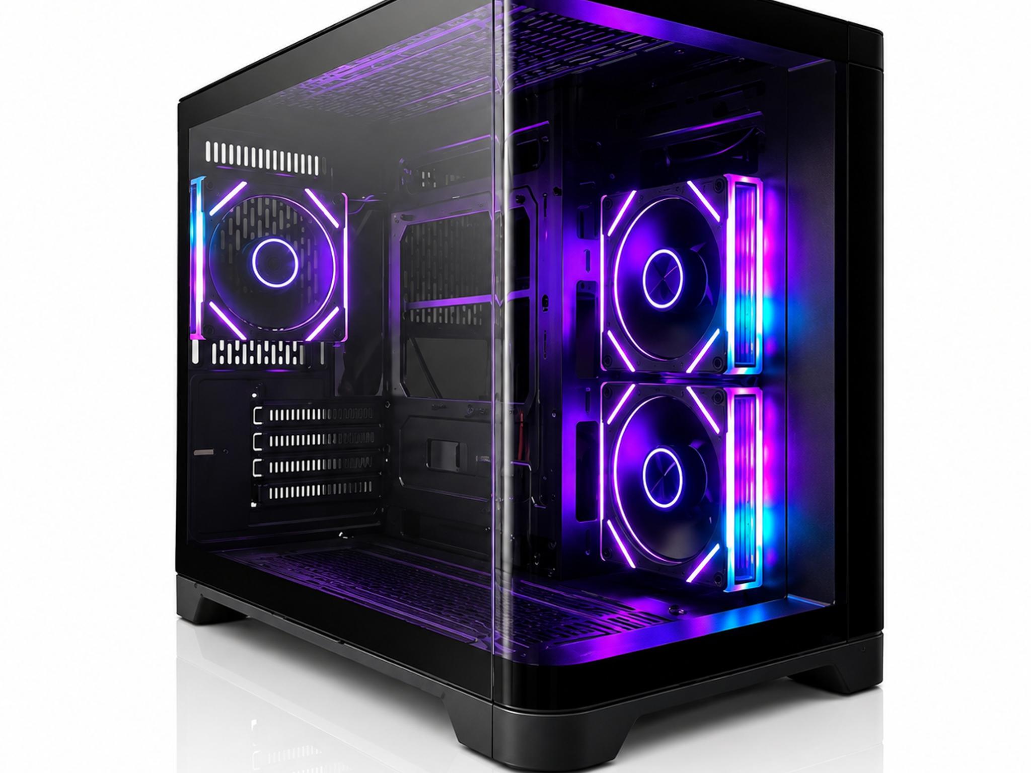 Black Tempered Glass ARGB Fish Tank MATX PC Case
