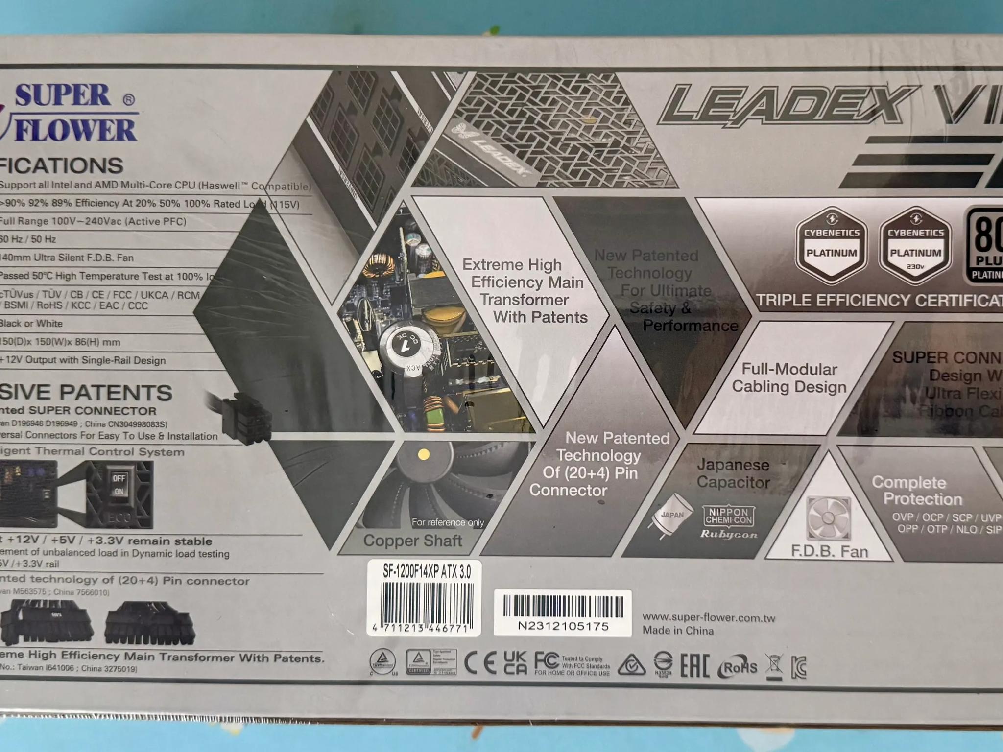 BNIB 1200W Leadex VII XP PRO Super Flower 80+ Platinum PSU