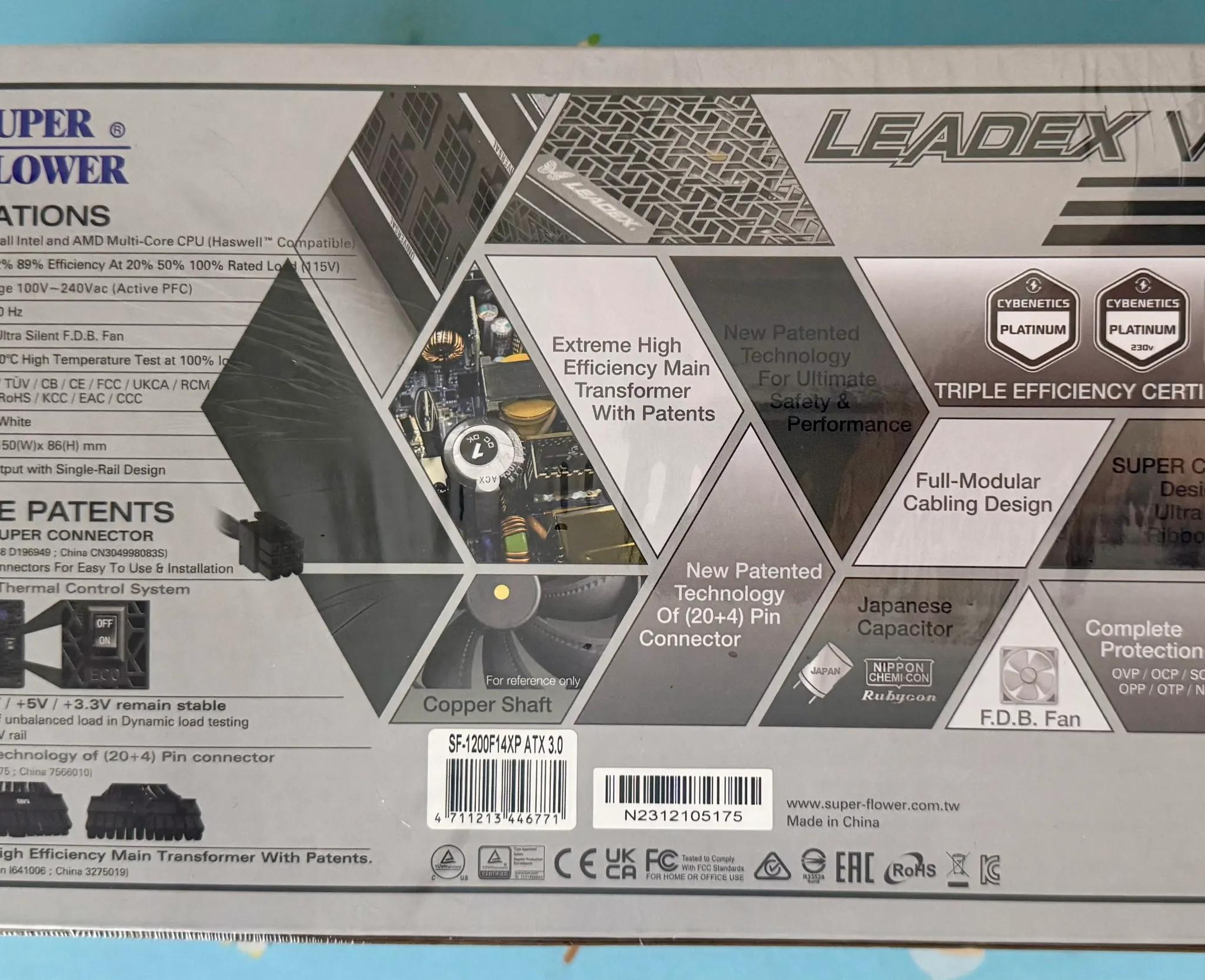 BNIB 1200W Leadex VII XP PRO Super Flower 80+ Platinum PSU