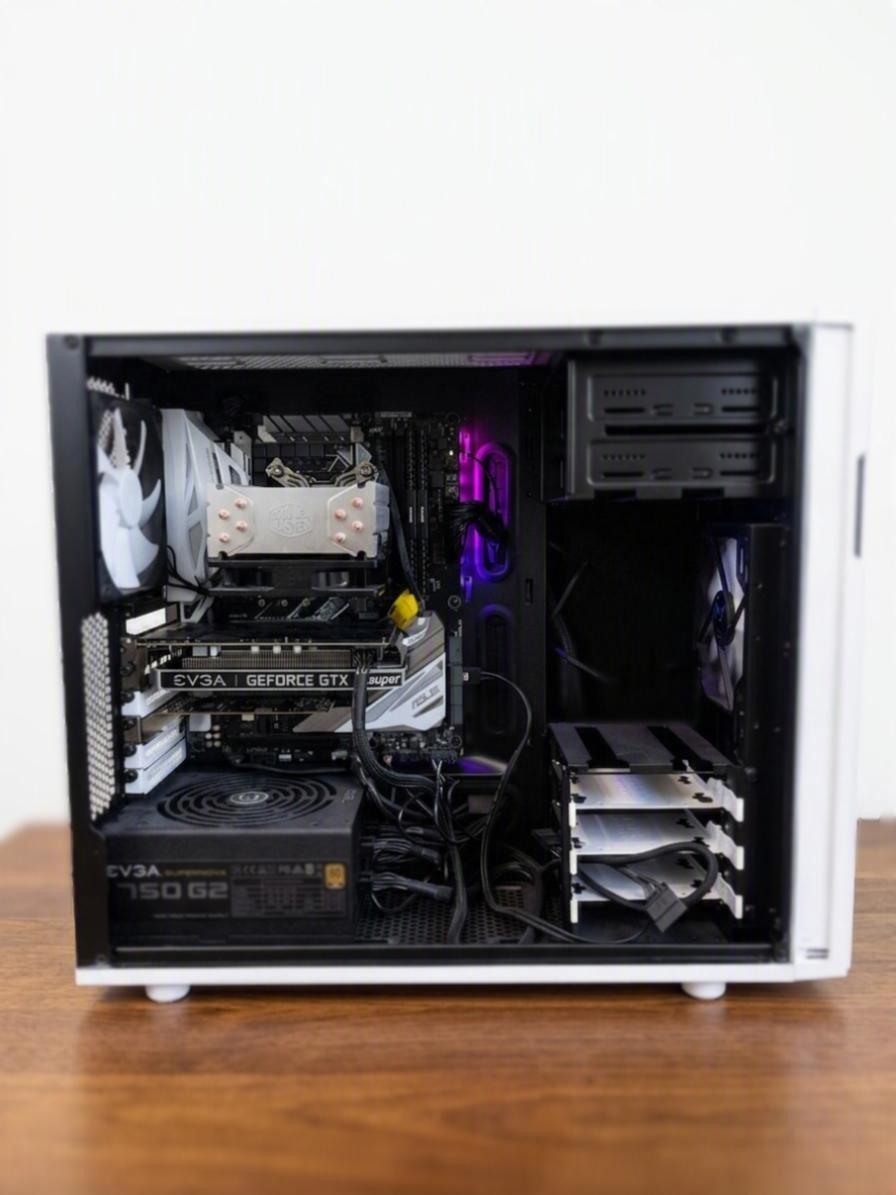 GTX 1660 super, I7 8700k Custom slick white Gaming PC Build