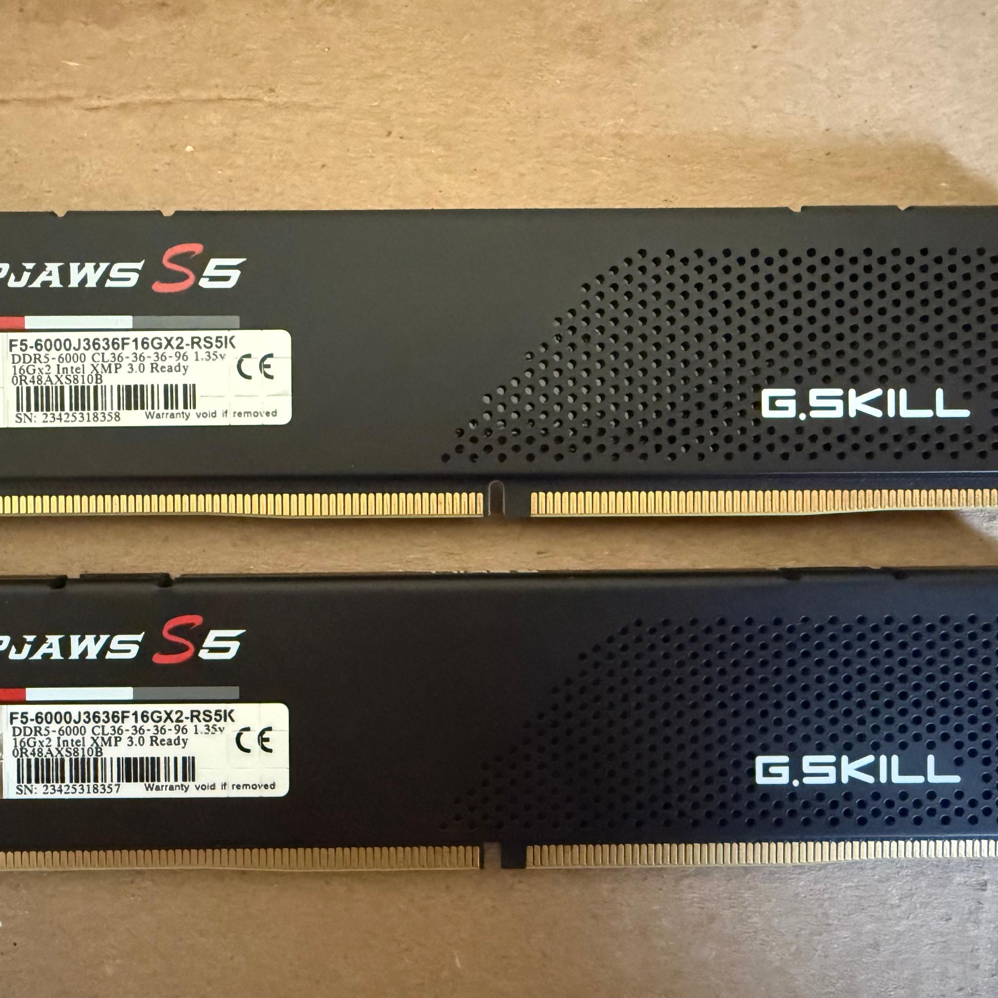 G.Skill Ripjaws S5 32GB 2x16GB CL 36 DDR5-6000 RAM