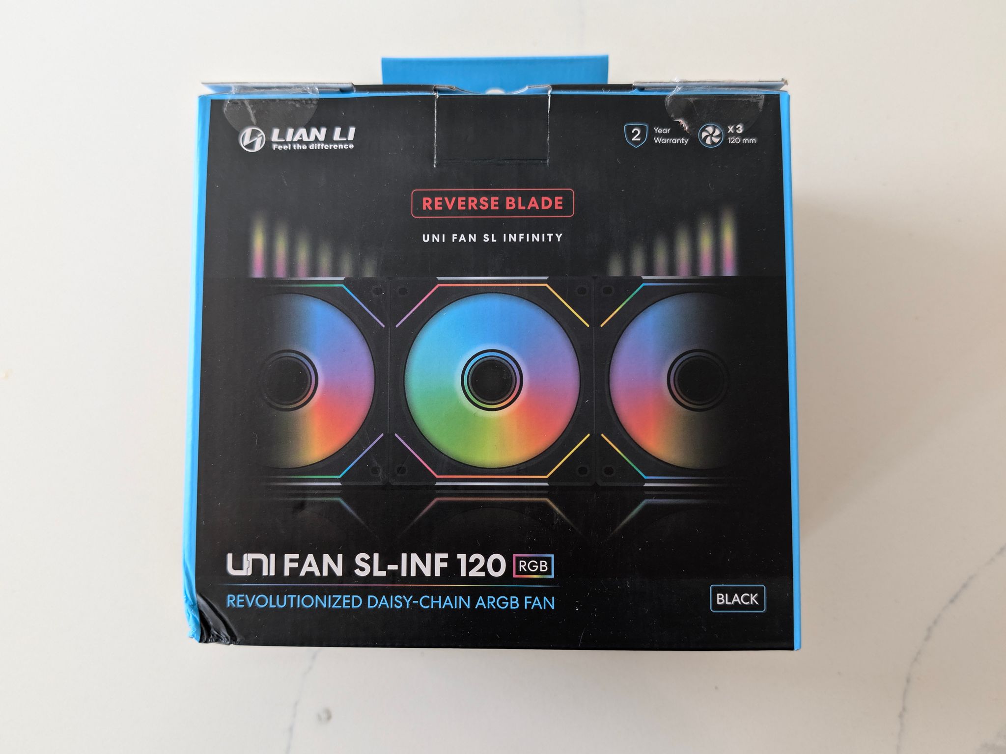 (3 pack) Lian Li Uni Fan SL-Inf 120 Reverse Blade