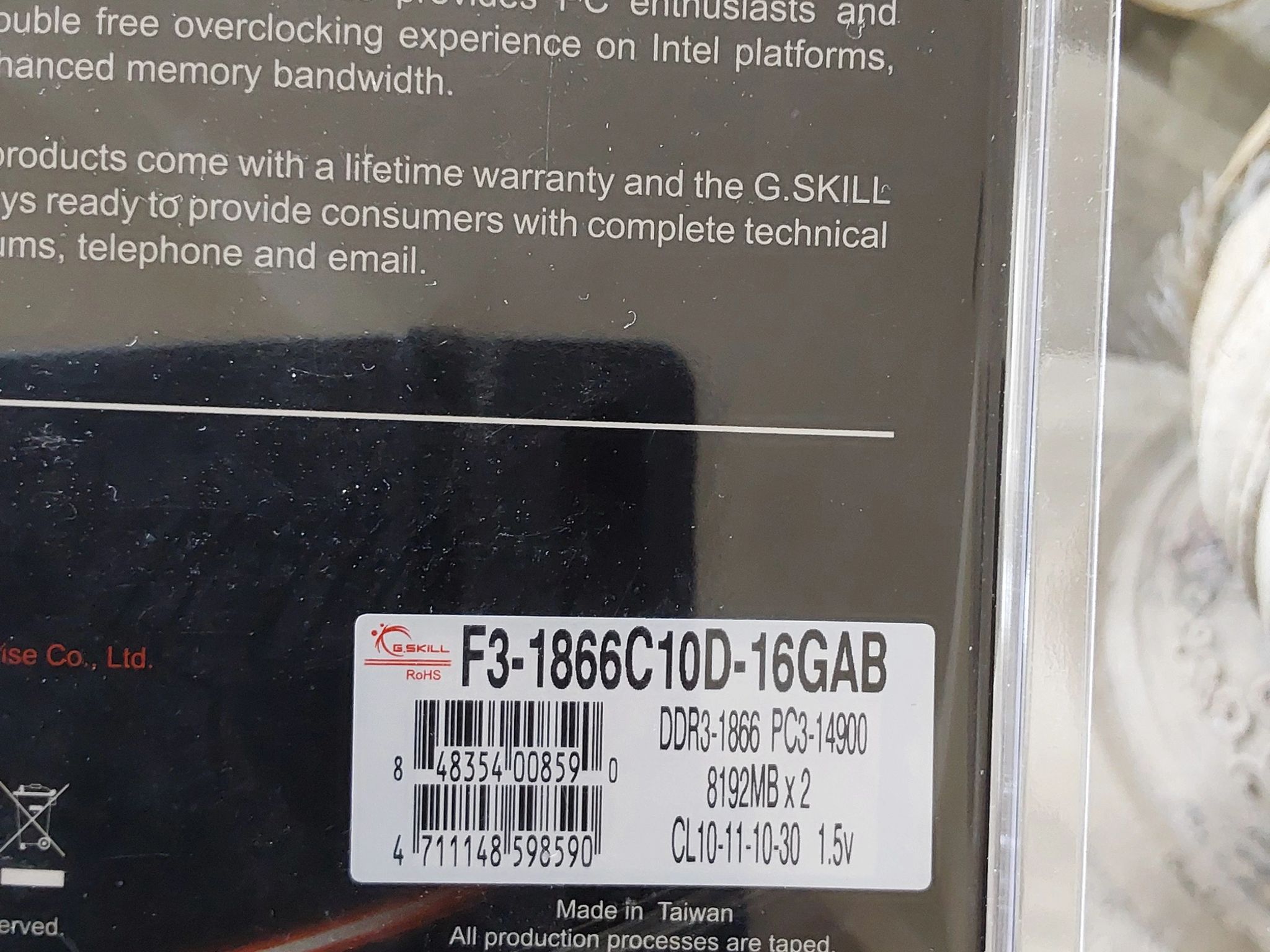G.Skill ARES 16GB (8GB x 2)  DDR3-1866 MHz (PC3-14900) Ram