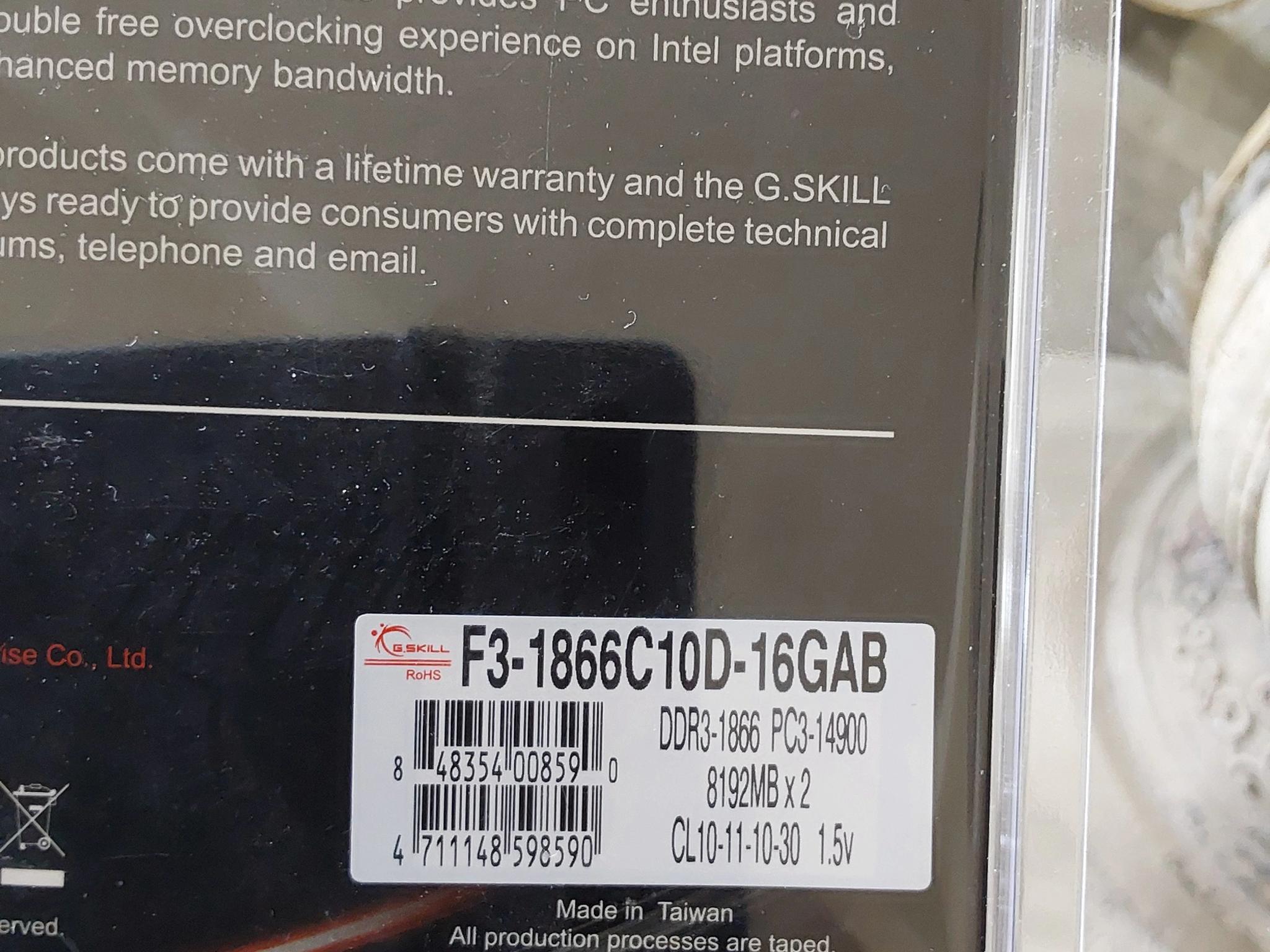 G.Skill ARES 16GB (8GB x 2)  DDR3-1866 MHz (PC3-14900) Ram