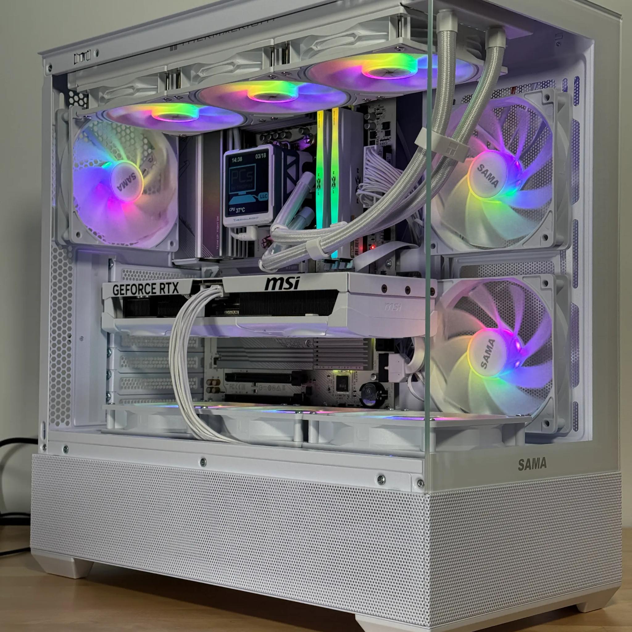 RTX 5080 Whiteout Gaming PC 9800x3d 64GB DDR5 2TB NVME SSD