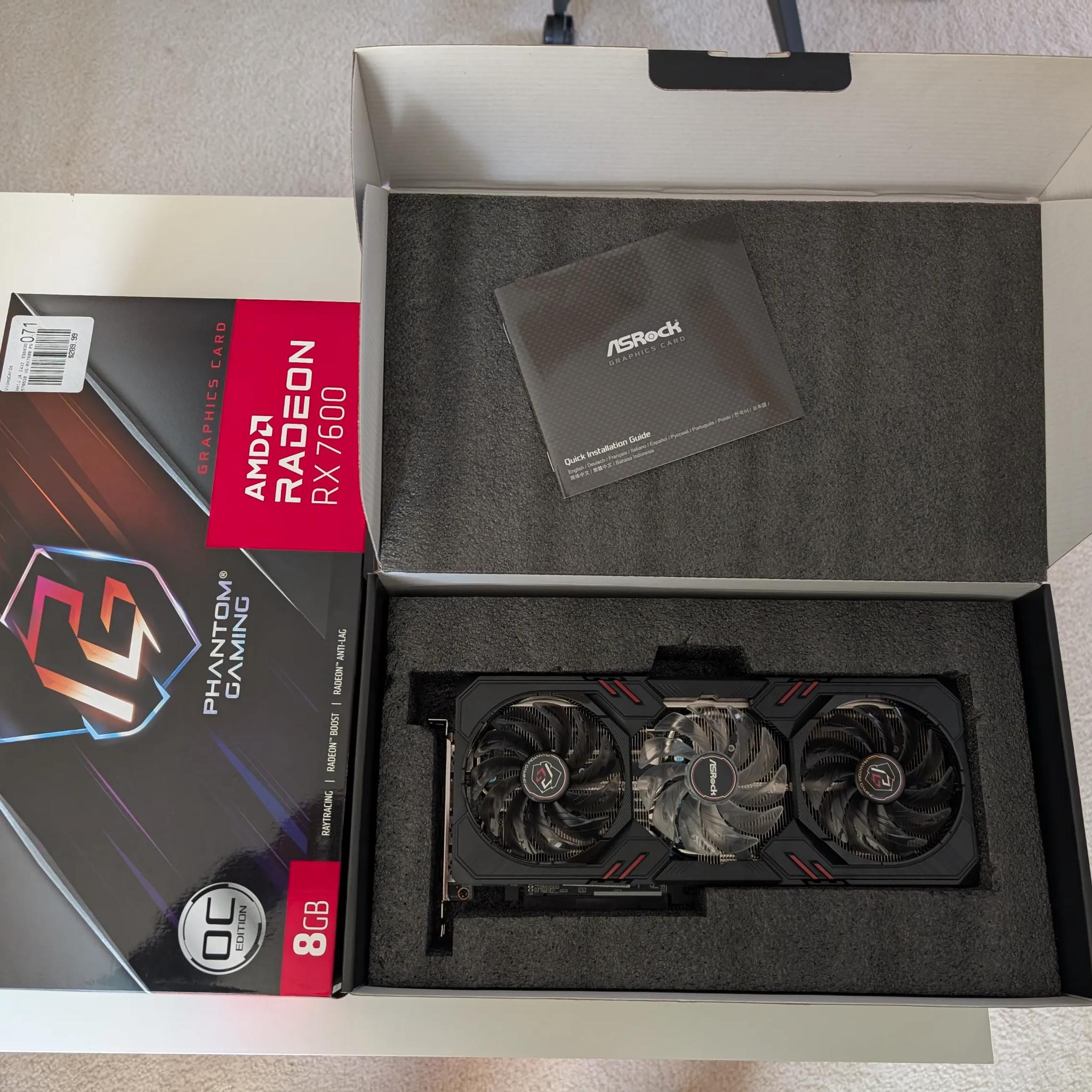 ASRock AMD RX 7600 8GB GPU Video Card - NIB