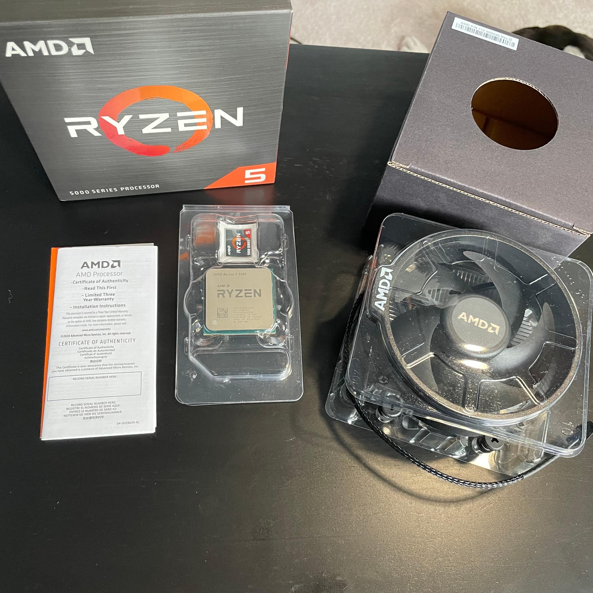 AMD Ryzen 5 5600 6 core 3.5Ghz AM4 with OEM Cooler
