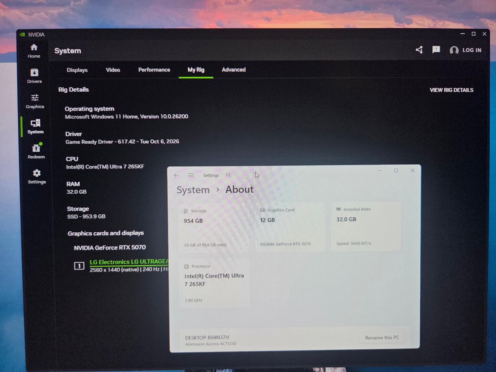 Intel Core Ultra 7 265KF | RTX 5070 | 32GB DDR5 | 1TB PCle NVMe SSD | Win11 Home