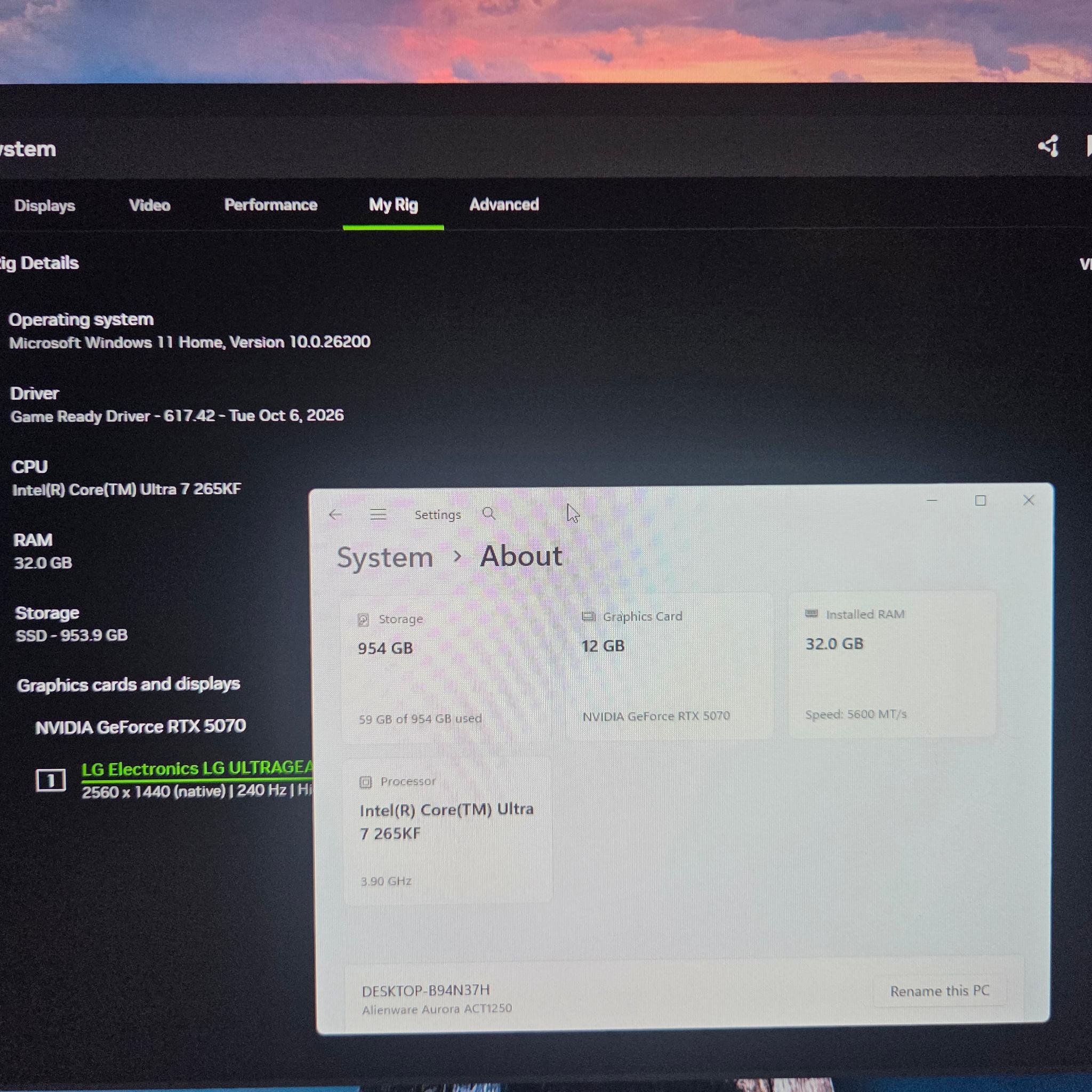 Intel Core Ultra 7 265KF | RTX 5070 | 32GB DDR5 | 1TB PCle NVMe SSD | Win11 Home