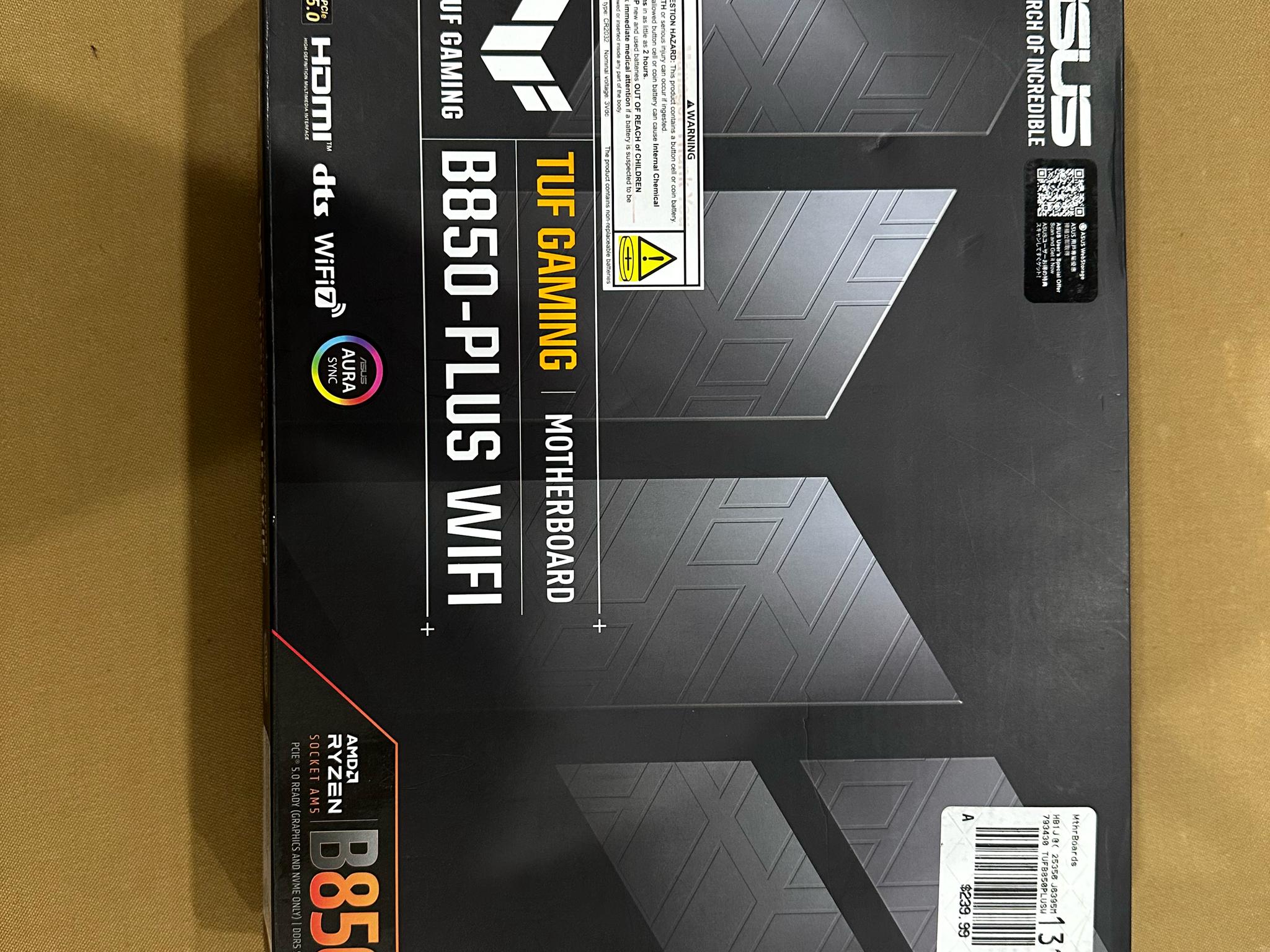 ASUS TUF Gaming B850-PLUS WiFi AM5 ATX (tested, works)