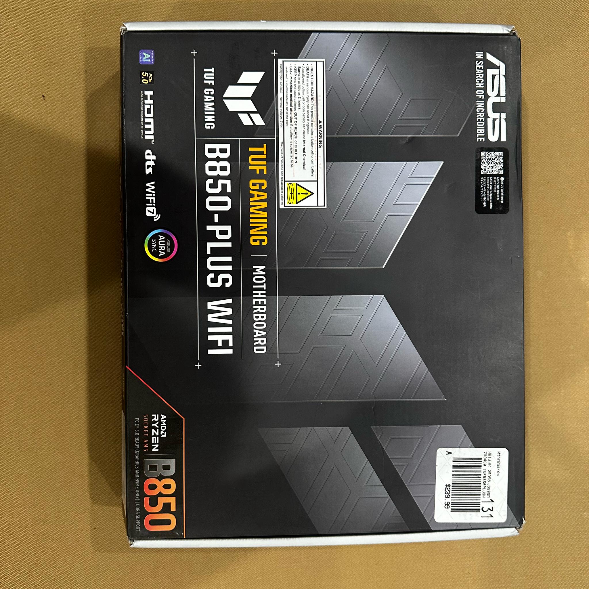 ASUS TUF Gaming B850-PLUS WiFi AM5 ATX (tested, works)