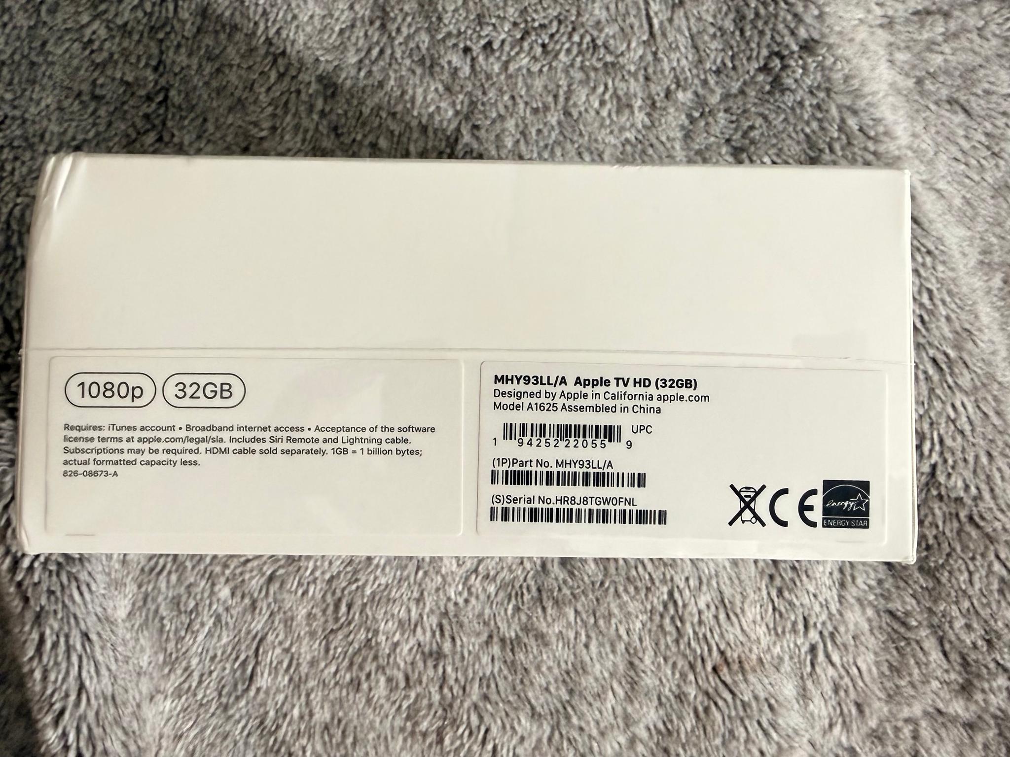 Apple TV (MHY93LL/A) 32GB - Black New Sealed Box
