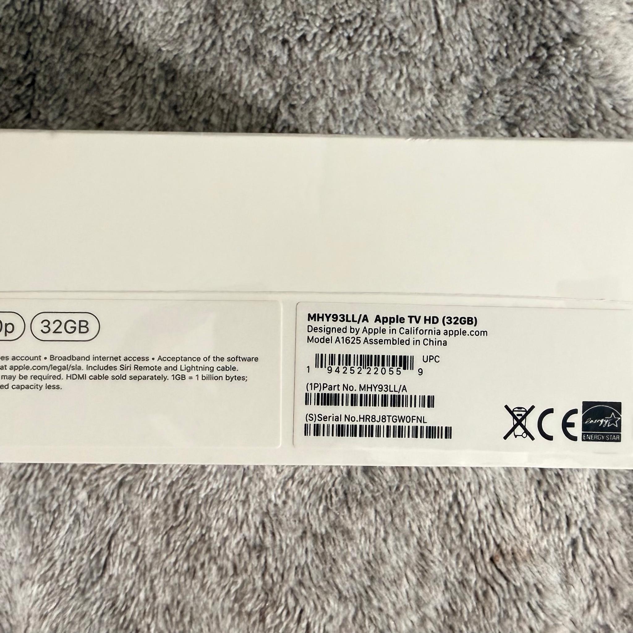 Apple TV (MHY93LL/A) 32GB - Black New Sealed Box