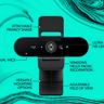 Logitech Brio 4K Webcam, Ultra 4K HD, Noise-Canceling mic, Auto Light Correction, Wide Field of View
