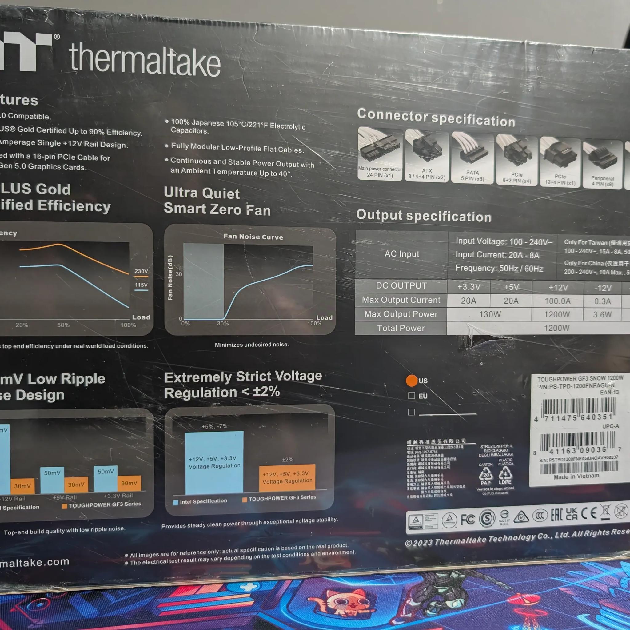 Thermaltake Toughpower GF3 Snow 1200W 80+ Gold Power Supply *SEALED*