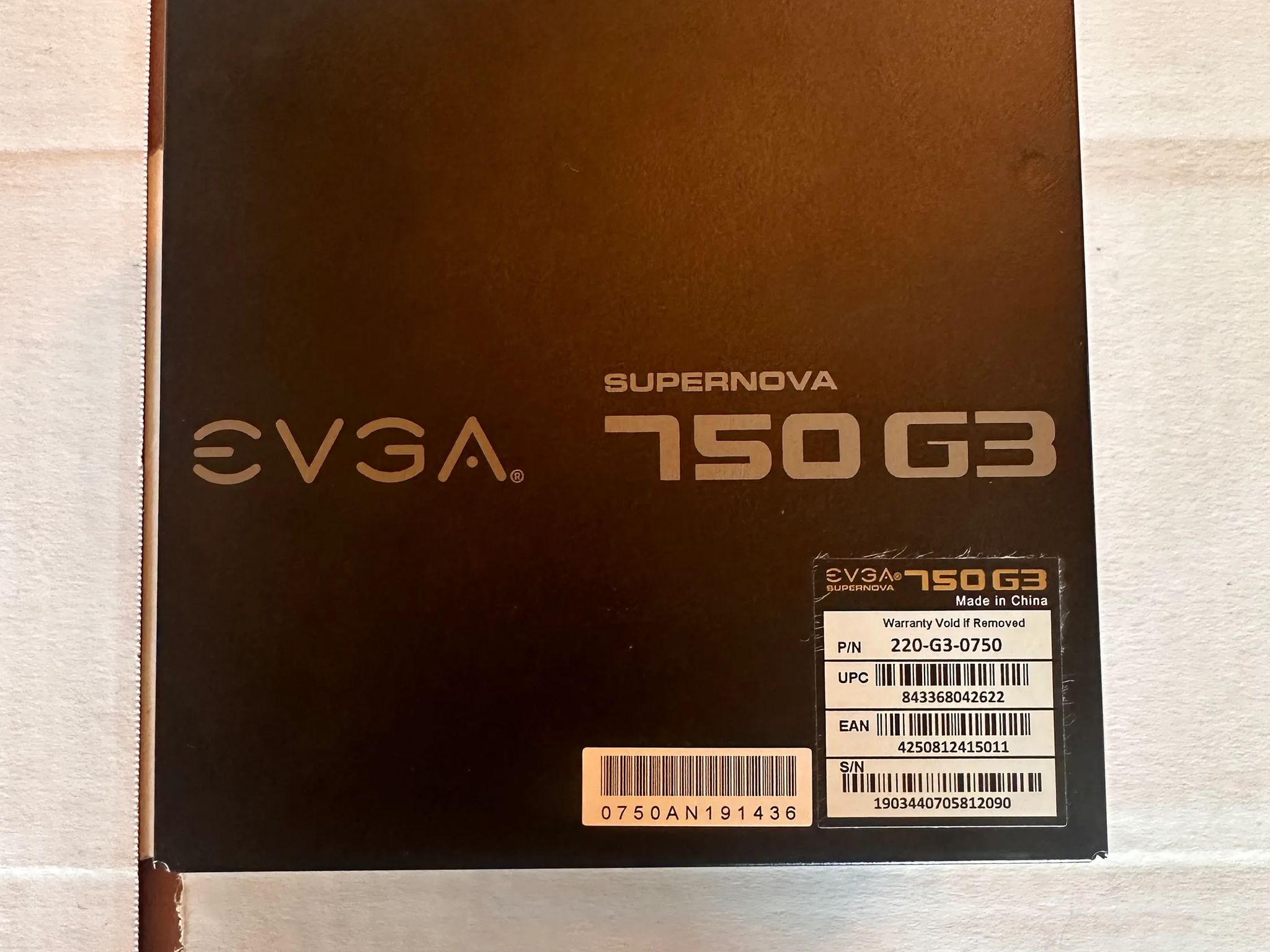 EVGA 750 G3 SuperNova, 80+ Gold Full Modular Power Supply