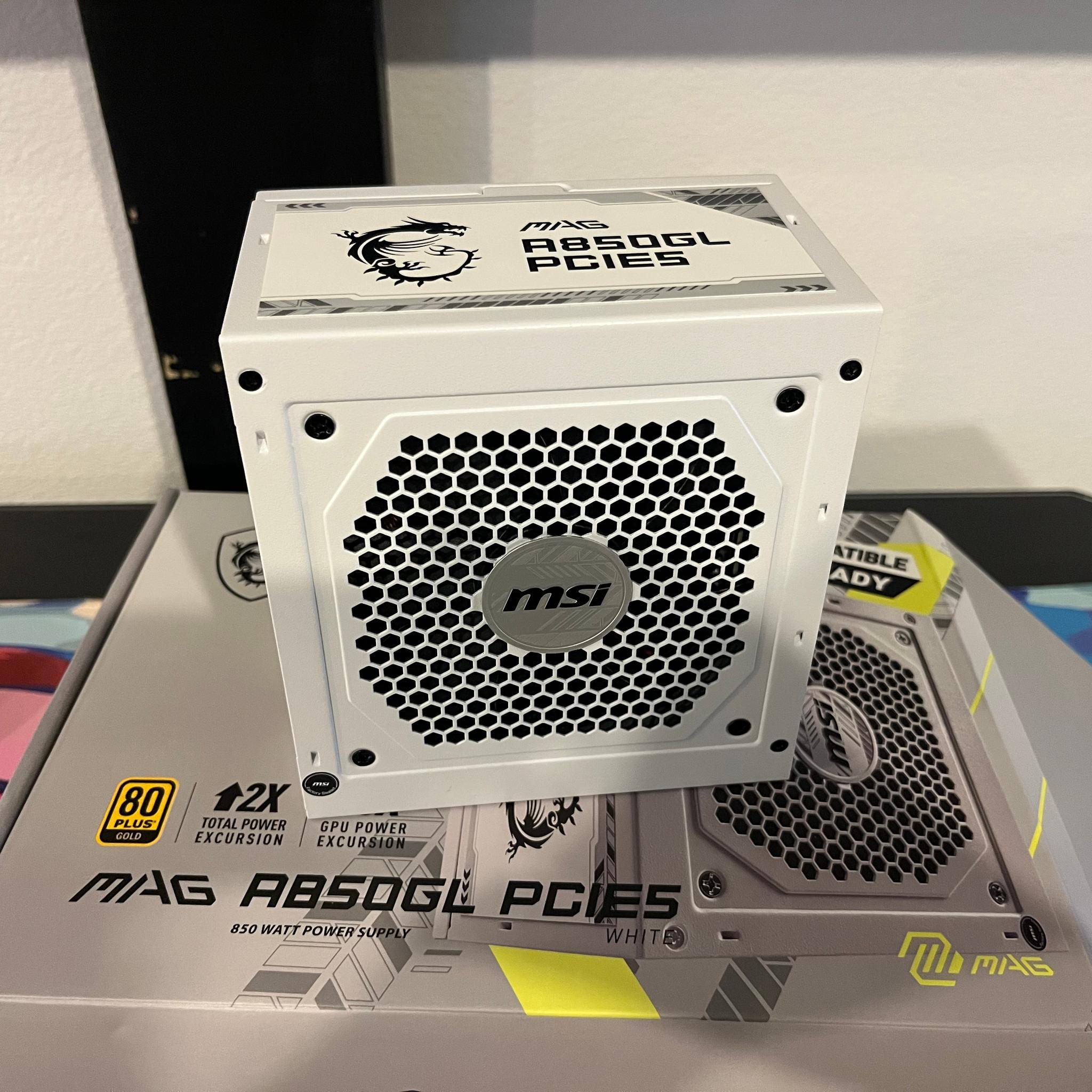MSI MAG A850GL PCIE5 850 Watt PSU (Like New, Color: White)
