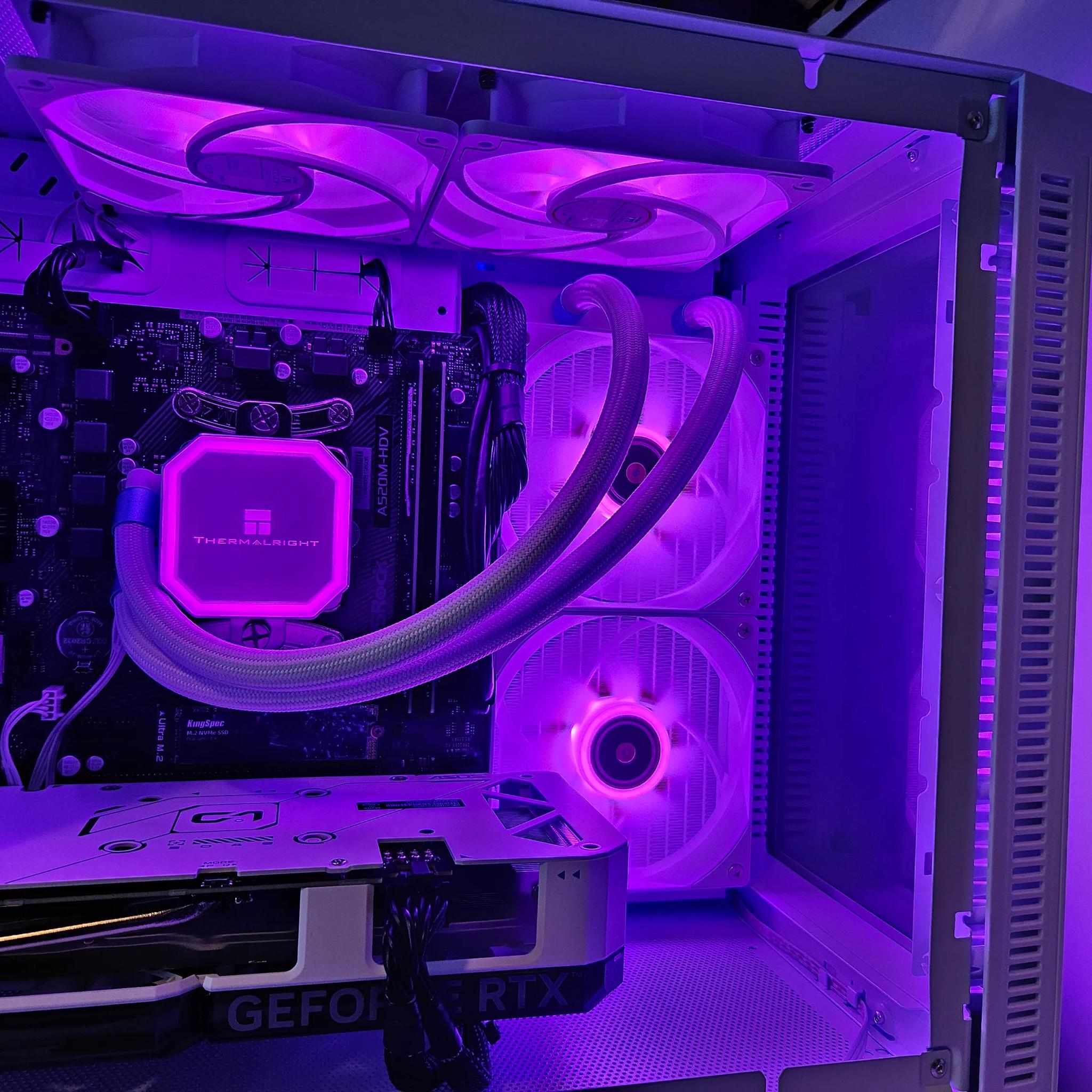 Liquid cooled Artic Rig Ryzen 5 5500 / 32GB DDR4 / 1TB / RTX 4060 8GB