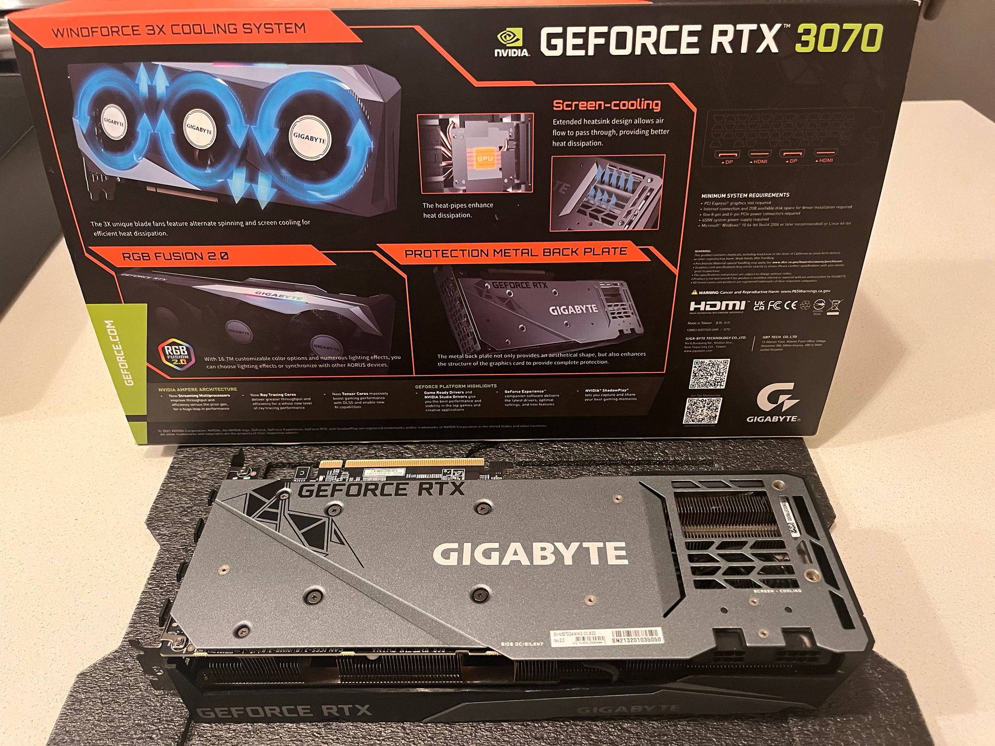 Gigabyte GeForce RTX 3070 Gaming OC 8GB GDDR6