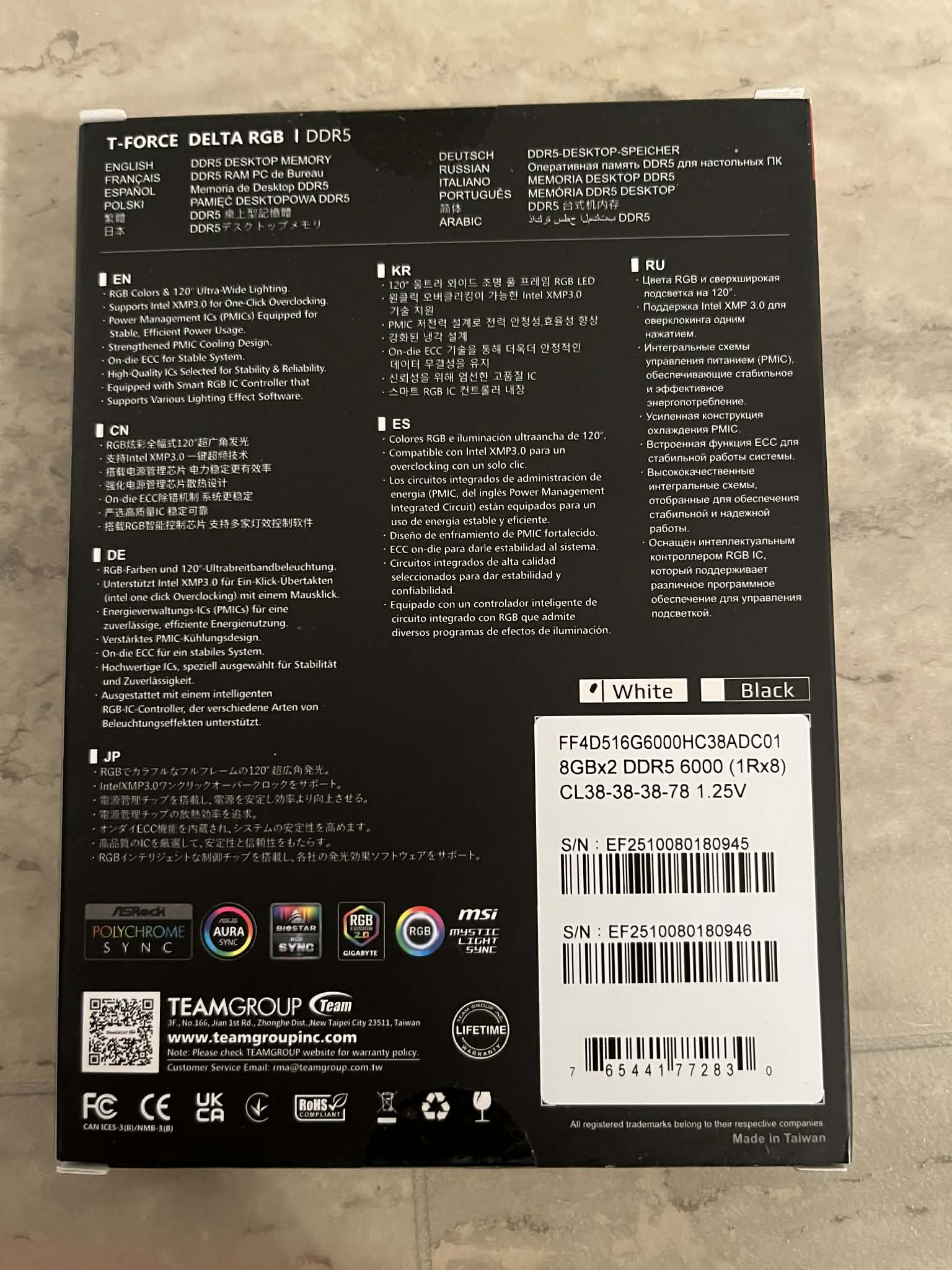 Team Group 16GB (2 x 8GB) 288-Pin PC RAM DDR5 6000 *BRAND NEW*