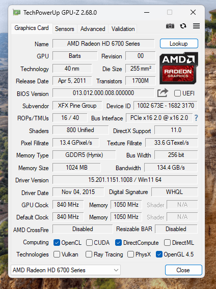 XFX AMD HD 6790 1GB GDDR5 w/Dual mDP HDMI DVI Graphics Card HD-679X-ZD