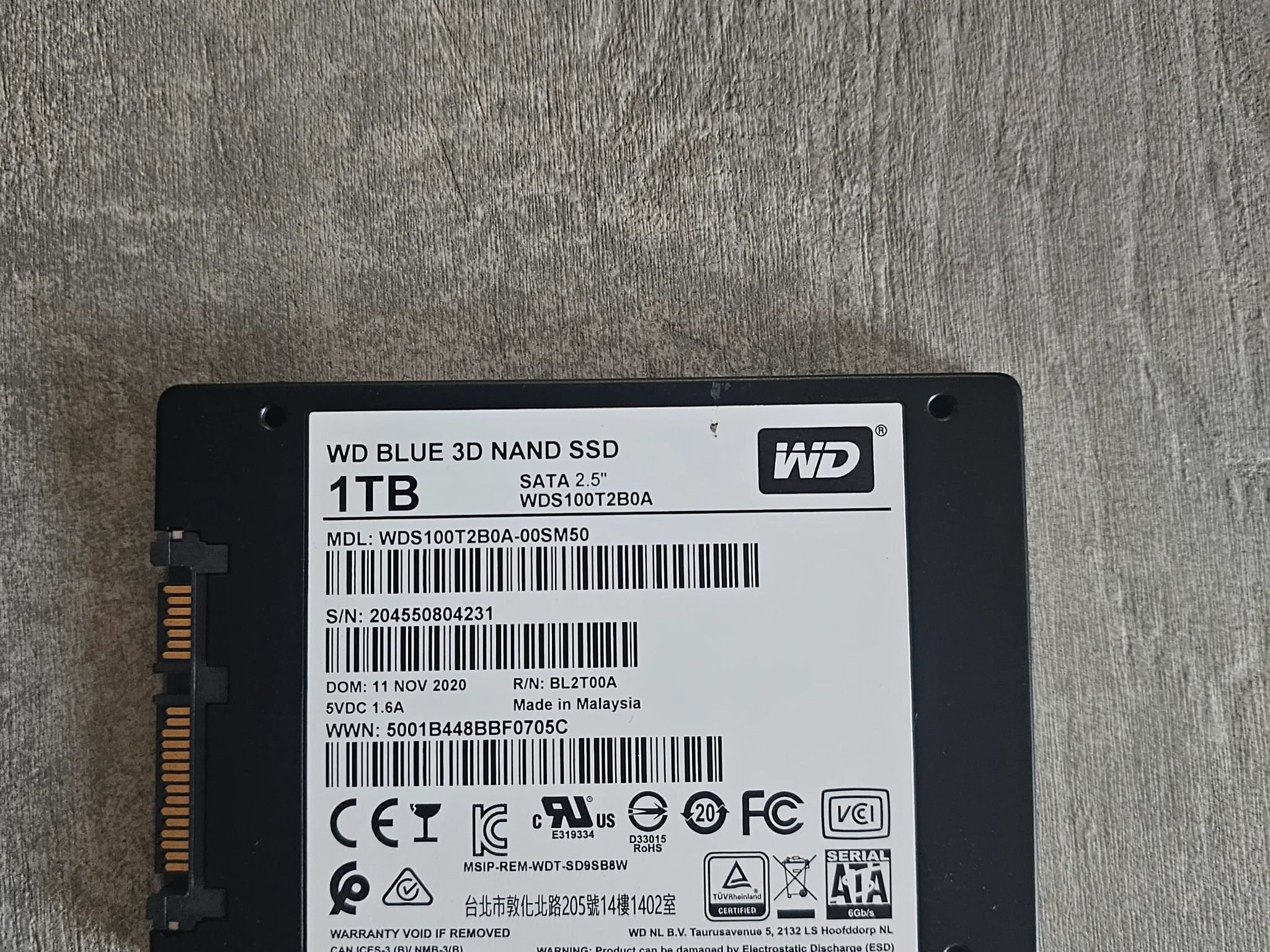1TB SSD WD BLUE 2.5