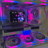 Gaming PC Nvidia RTX 5080, Ryzen 7 9800X3D, Lian Li 011 Mini V2 White, LCD Fans, 3D AIO, 2TB Gen5