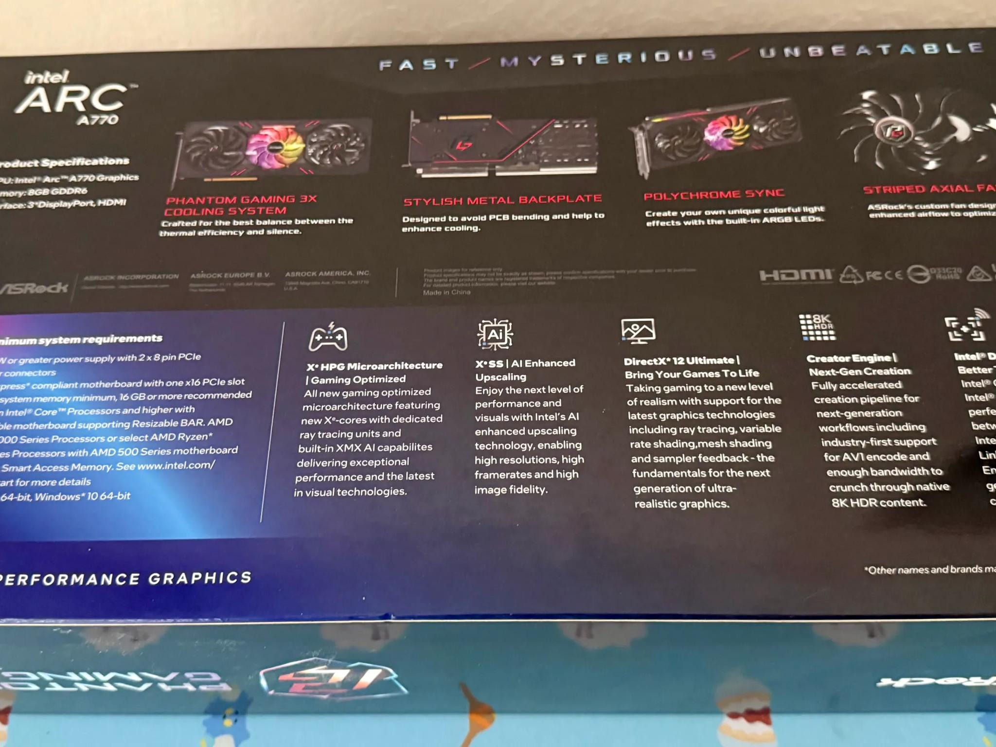 ASRock Intel Arc A770 Phantom Gaming GPU
