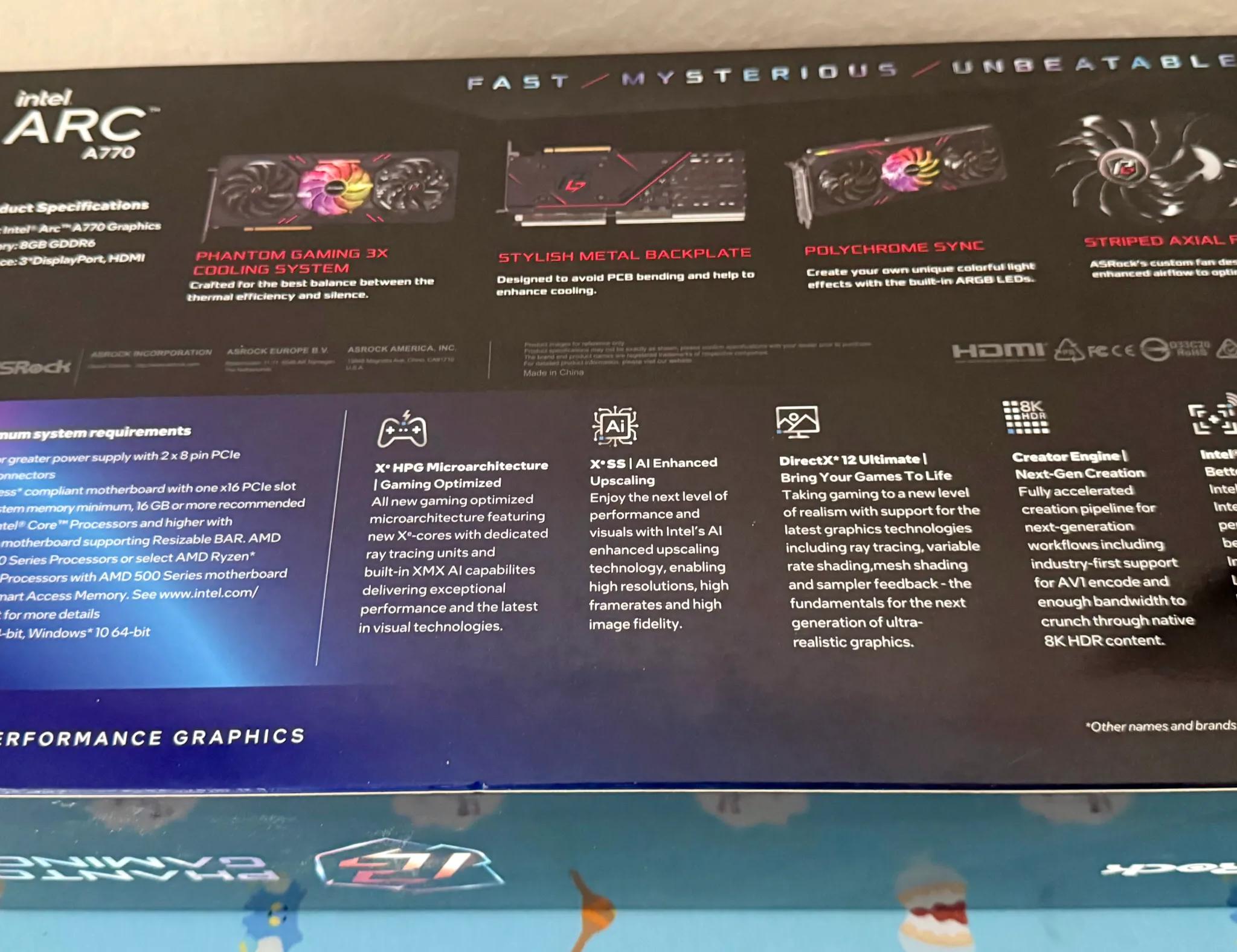 ASRock Intel Arc A770 Phantom Gaming GPU