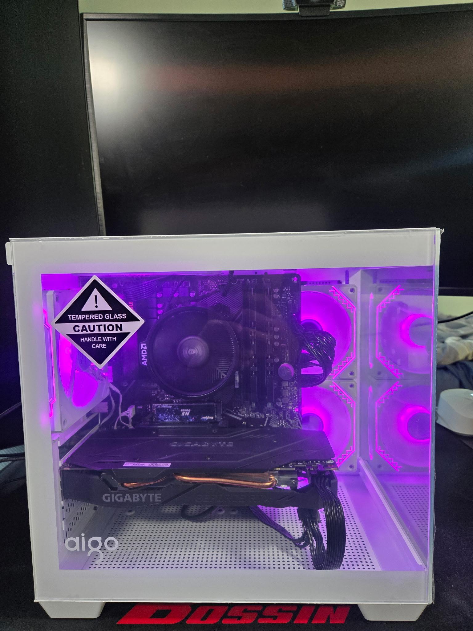 A mid ranged custom gaming pc with a Gigabyte GeForce RTX OC 2060 and an AMD Ryzen 5 5500