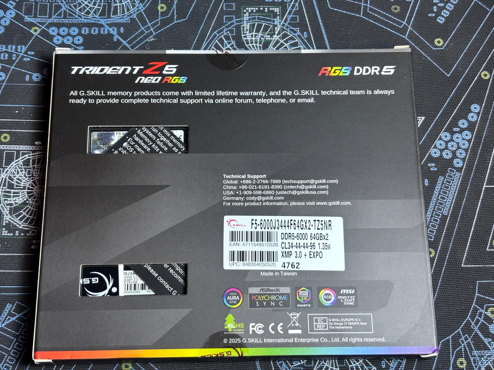 128GB DDR5 6000 CL34 G.SKILL Trident Z5 Neo RGB Series