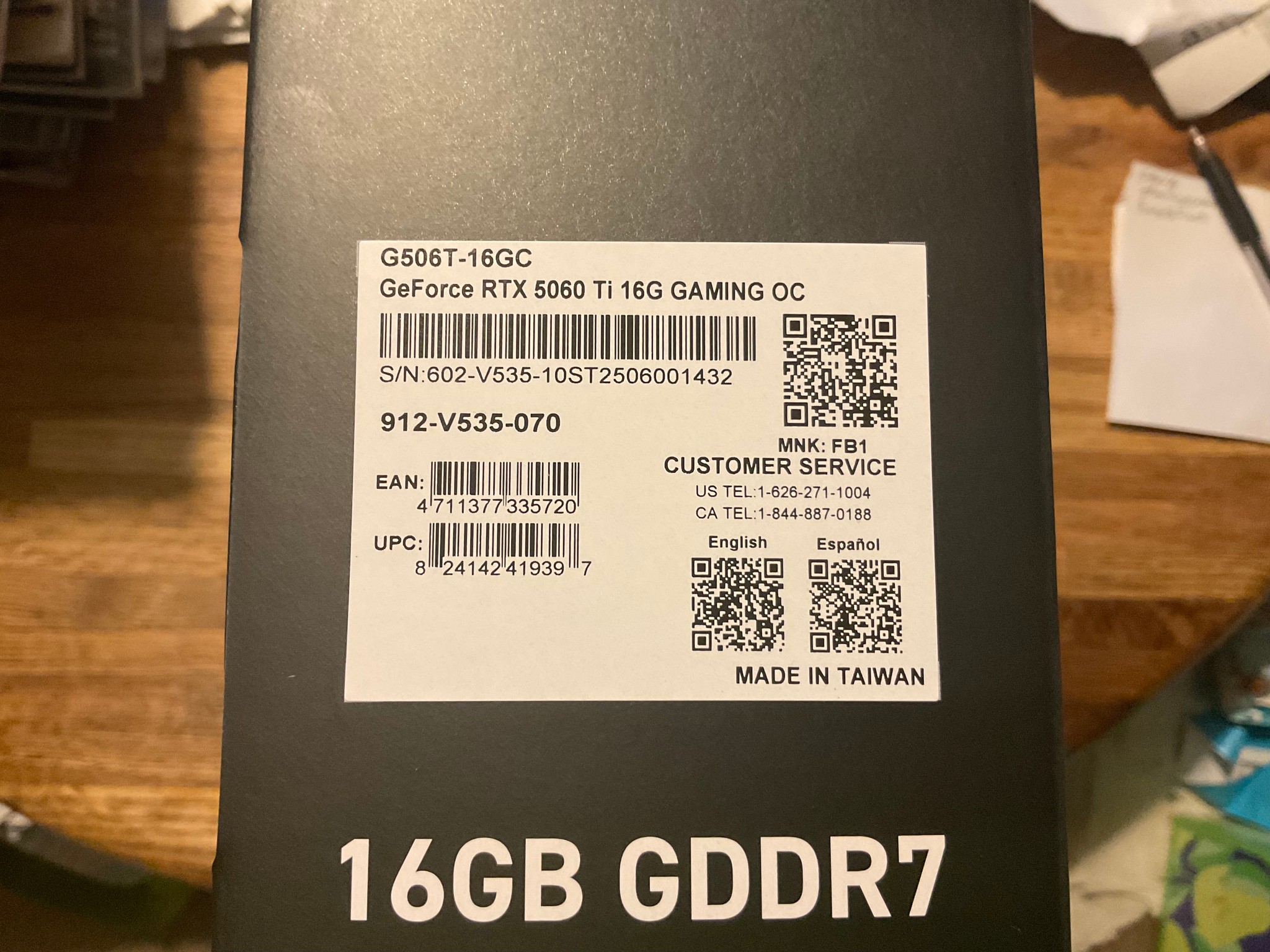 MSI GeForce RTX 5060 Ti 16GB Gaming OC