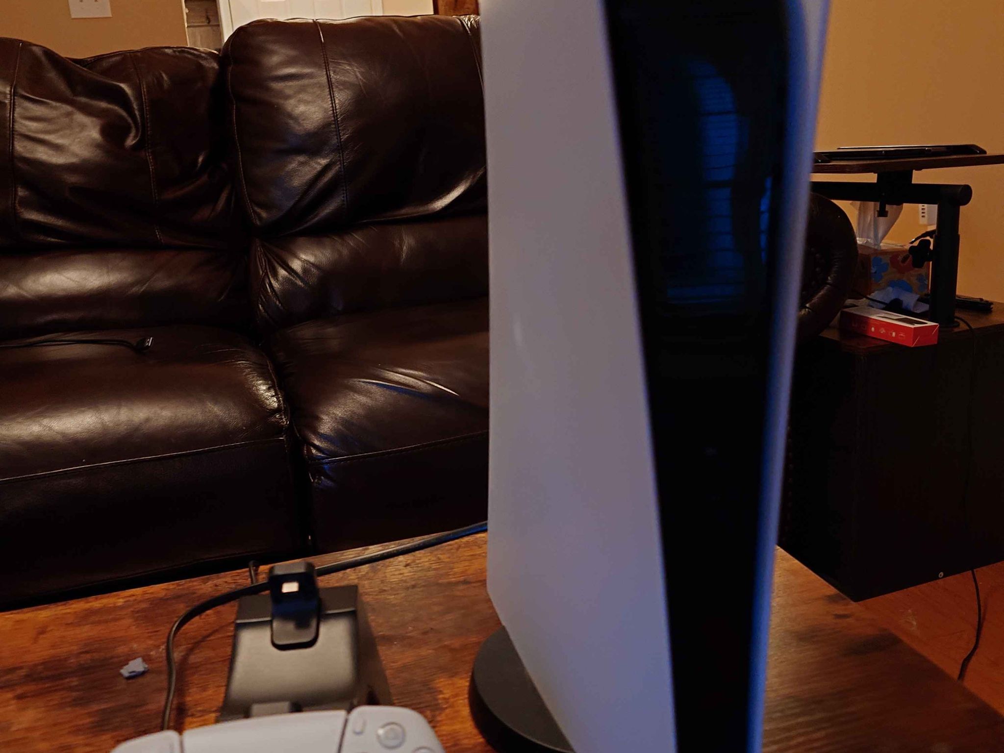 Playstation 5, with full cabling, controller, and controller charging dock