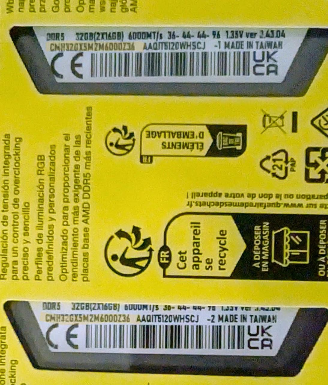 (Brand New) Corsair Vengeange RGB DDR5 32GB (2x16GB) 6000Mhz CL36-44-44-96