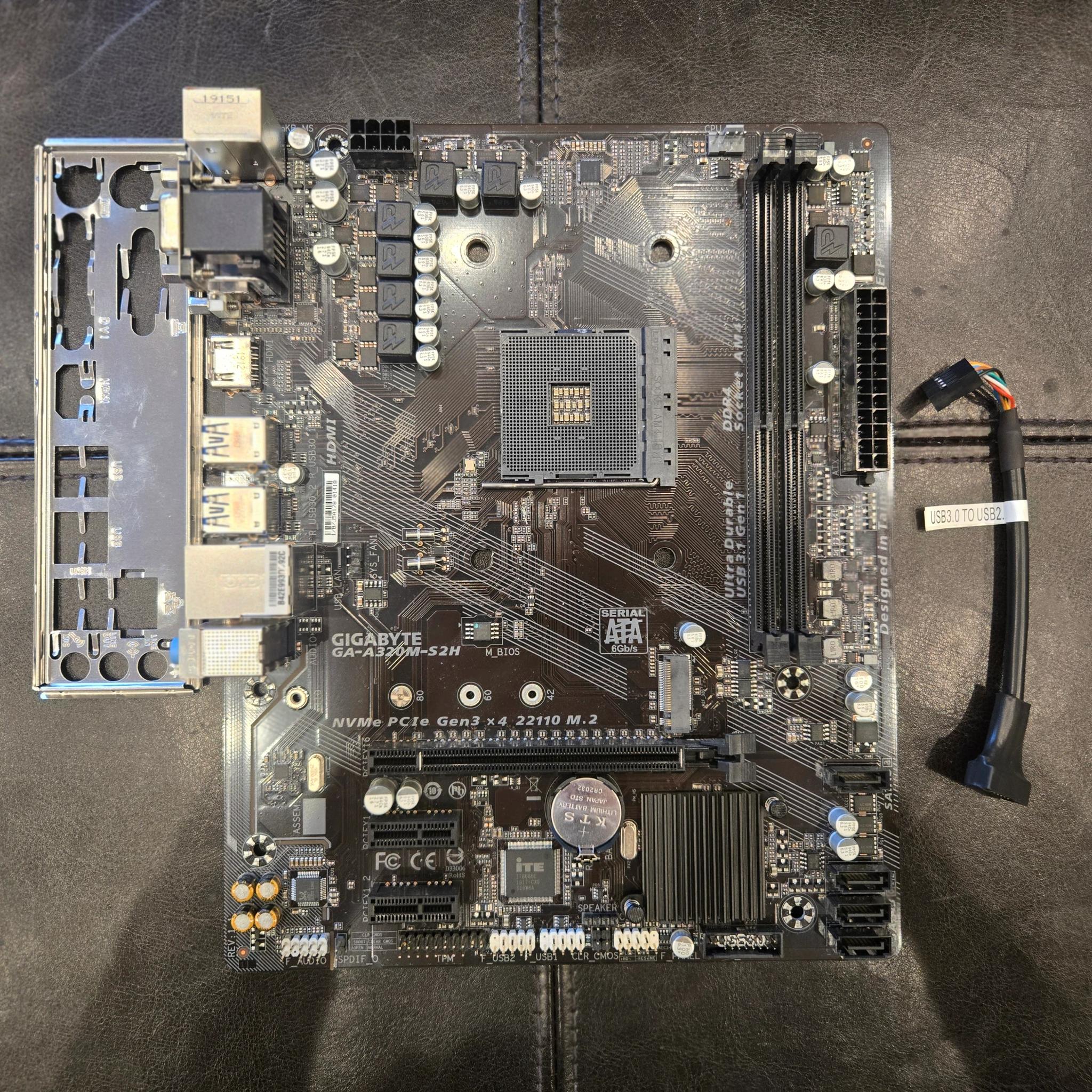 Gigabyte GA-A320M-S2H mATX Motherboard - Used, Read