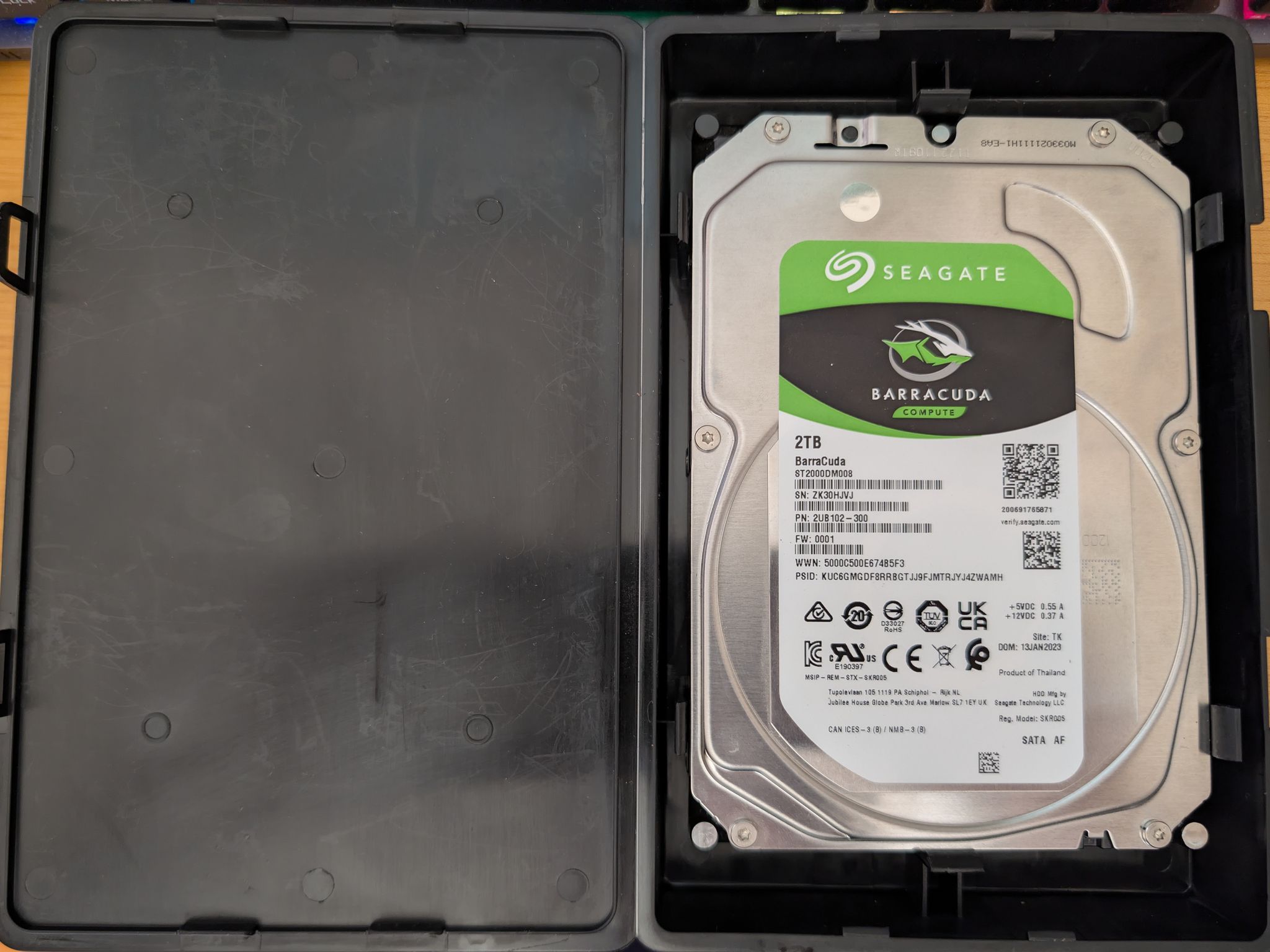 [Excellent Condition] Seagate BarraCuda 2TB HDD (7200 RPM) - 100% Healthy & Securely Wiped