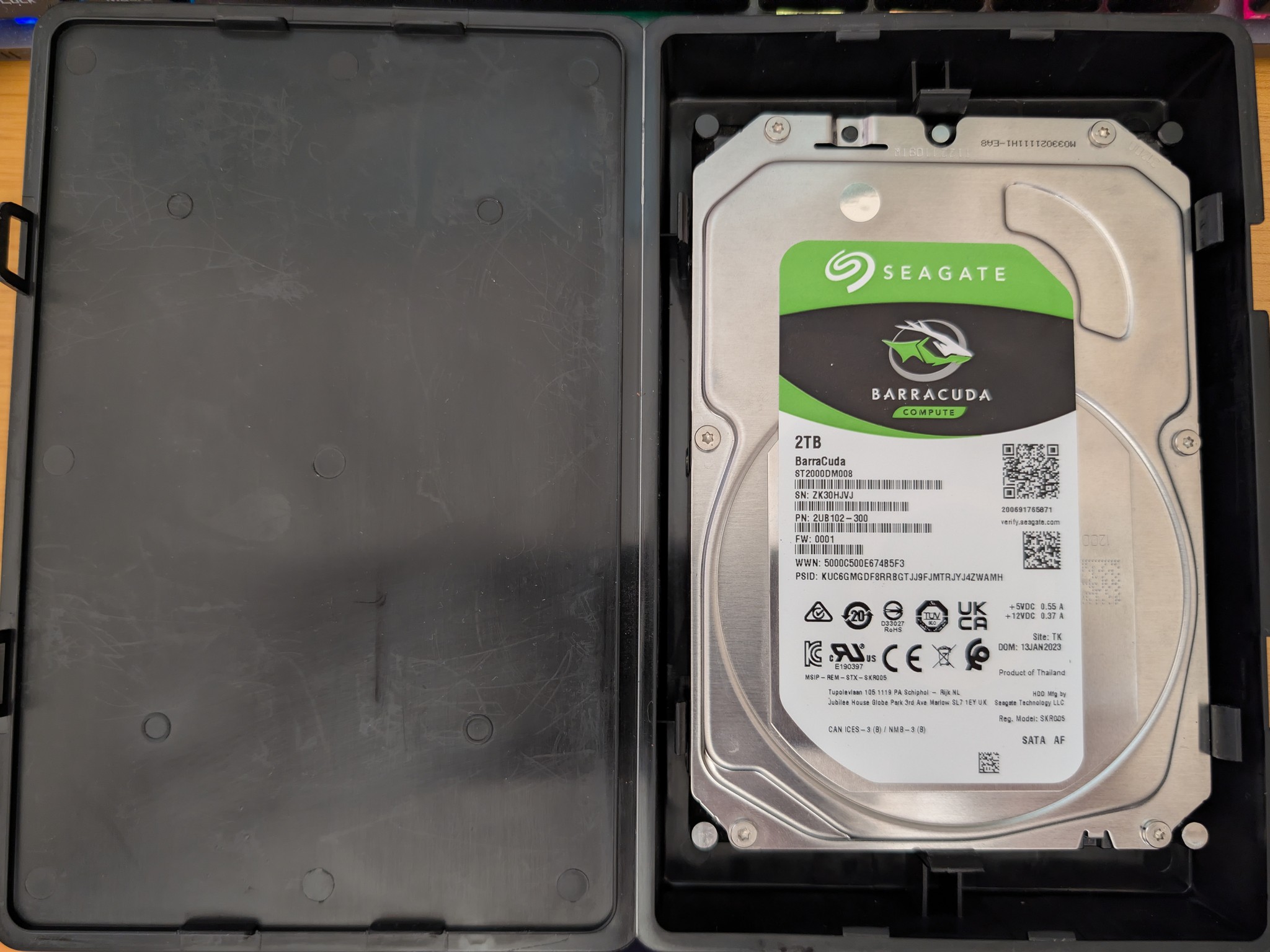 [Excellent Condition] Seagate BarraCuda 2TB HDD (7200 RPM) - 100% Healthy & Securely Wiped