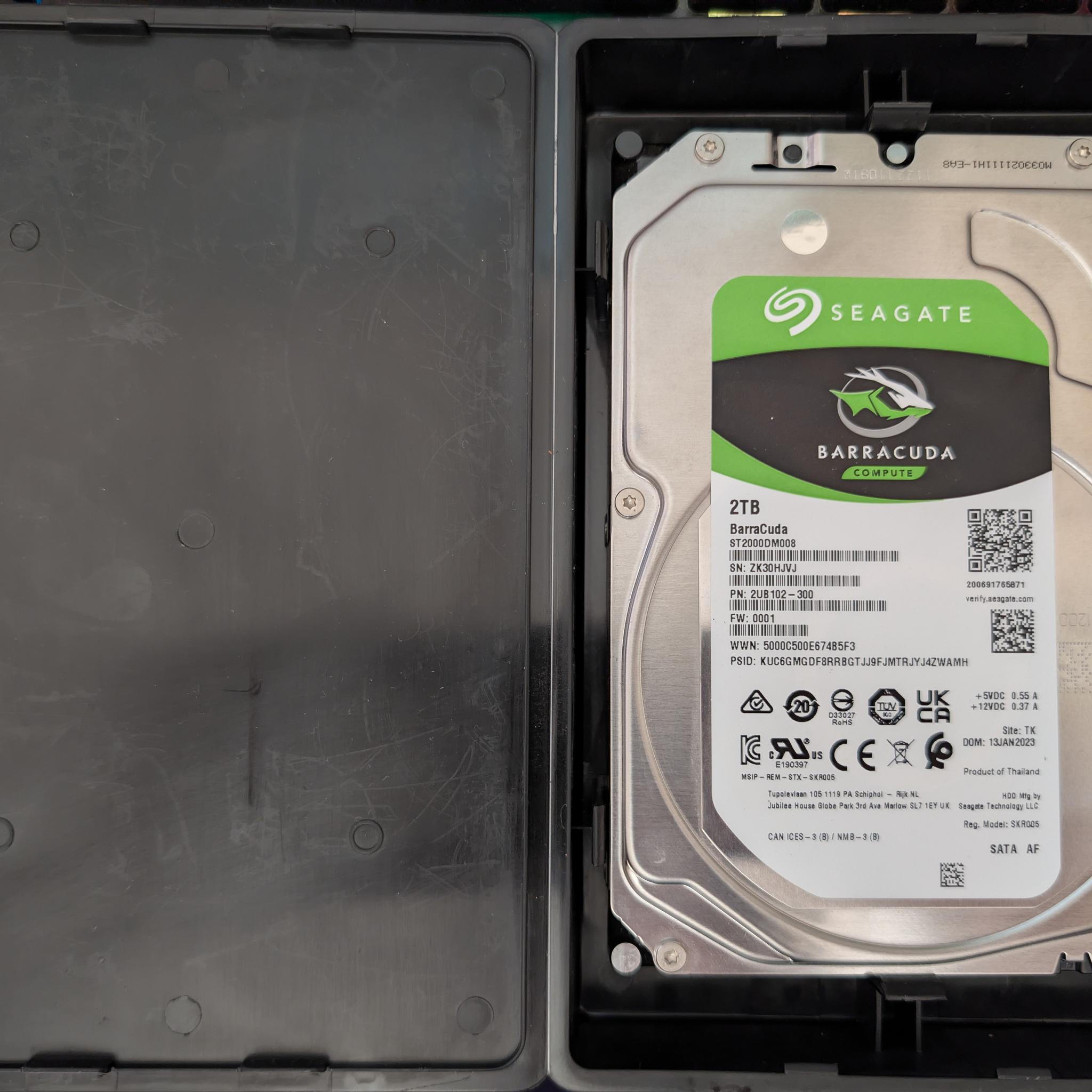 [Excellent Condition] Seagate BarraCuda 2TB HDD (7200 RPM) - 100% Healthy & Securely Wiped